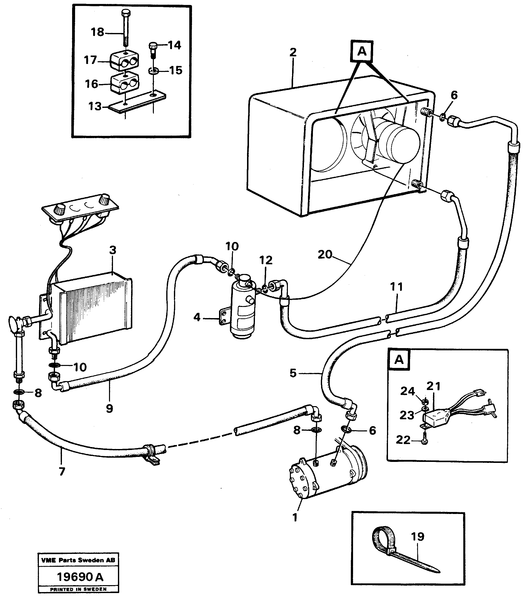 Схема запчастей Volvo L50 - 22984 Air conditioning L50 L50 S/N -6400/-60300 USA