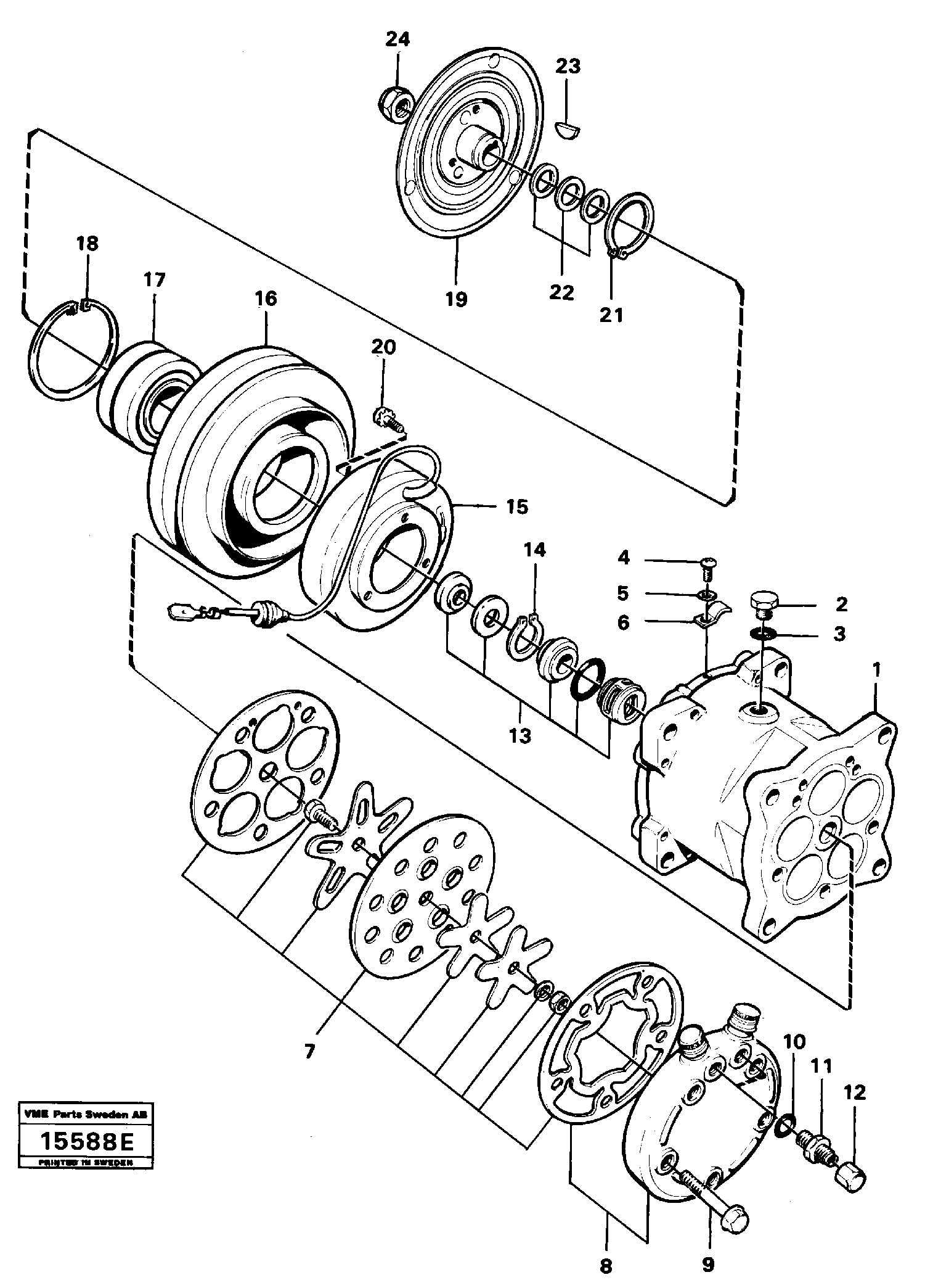 Схема запчастей Volvo L50 - 47895 Air compressor L50 L50 S/N -6400/-60300 USA