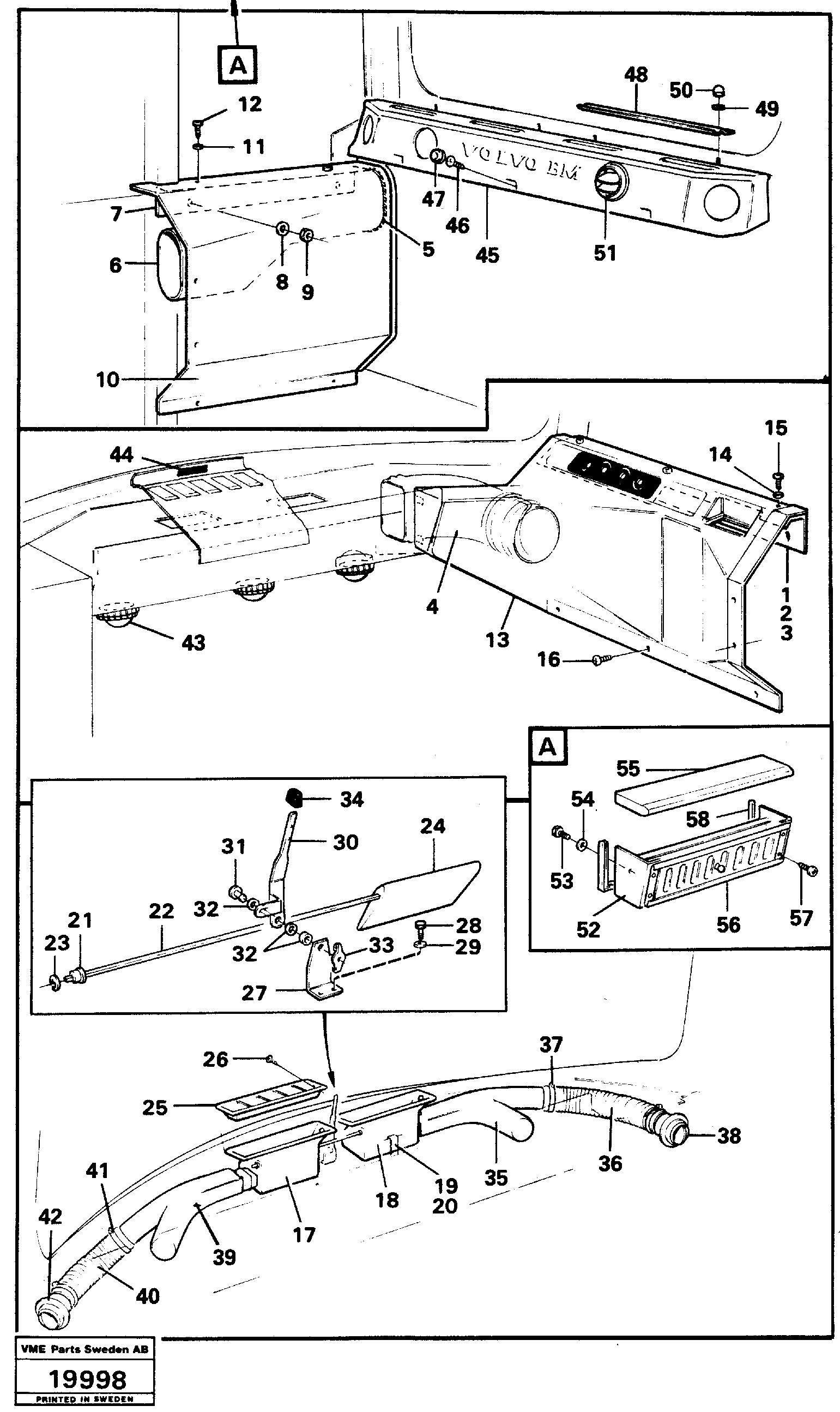 Схема запчастей Volvo L50 - 52260 Air ducts L50 L50 S/N -6400/-60300 USA