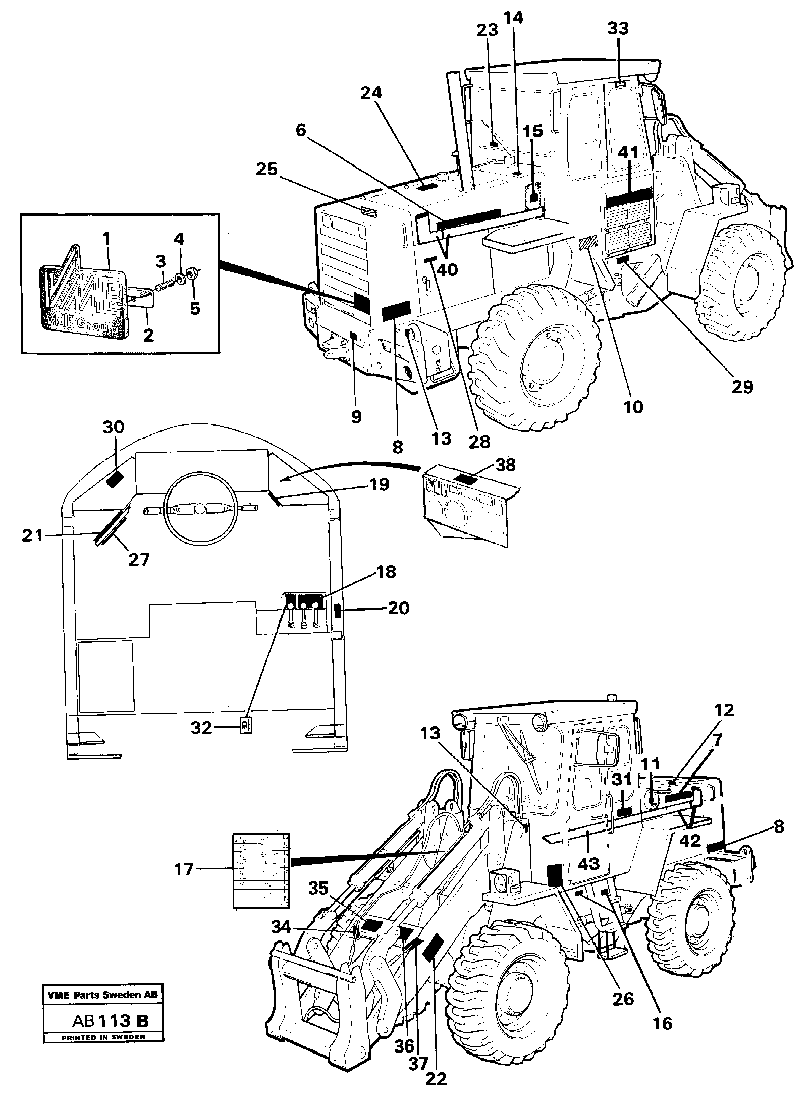 Схема запчастей Volvo L50 - 65975 Sign plates and decals L50 L50 S/N 6401- / 60301- USA