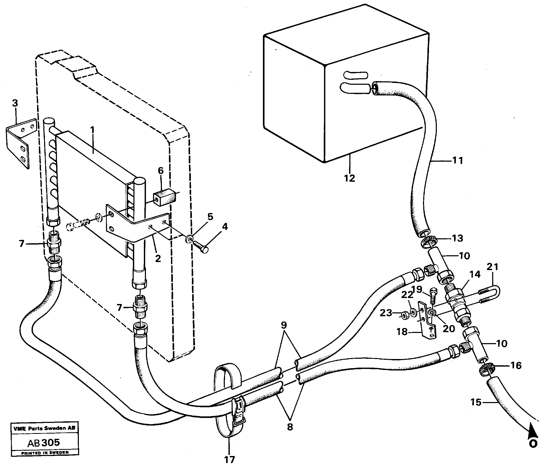 Схема запчастей Volvo L50 - 18258 Hydraulic oil-cooler L50 L50 S/N 6401- / 60301- USA