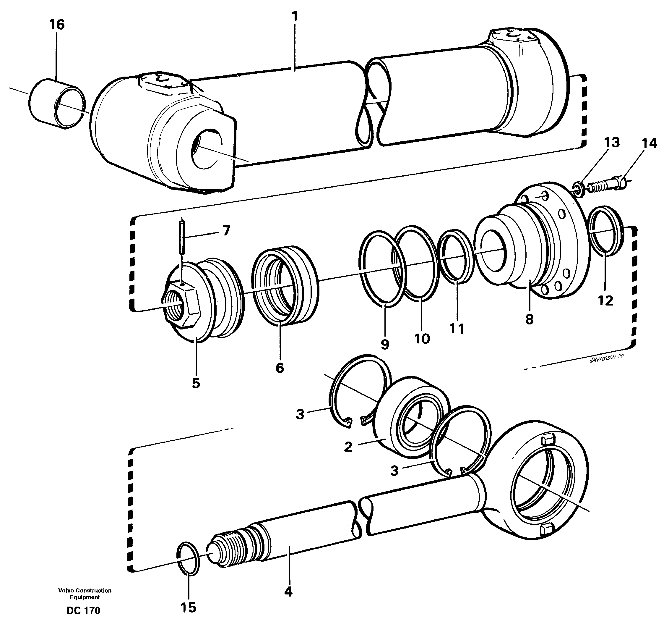 Схема запчастей Volvo L50 - 19017 Гидроцилиндр ATTACHMENTS ATTACHMENTS WHEEL LOADERS GEN. - C