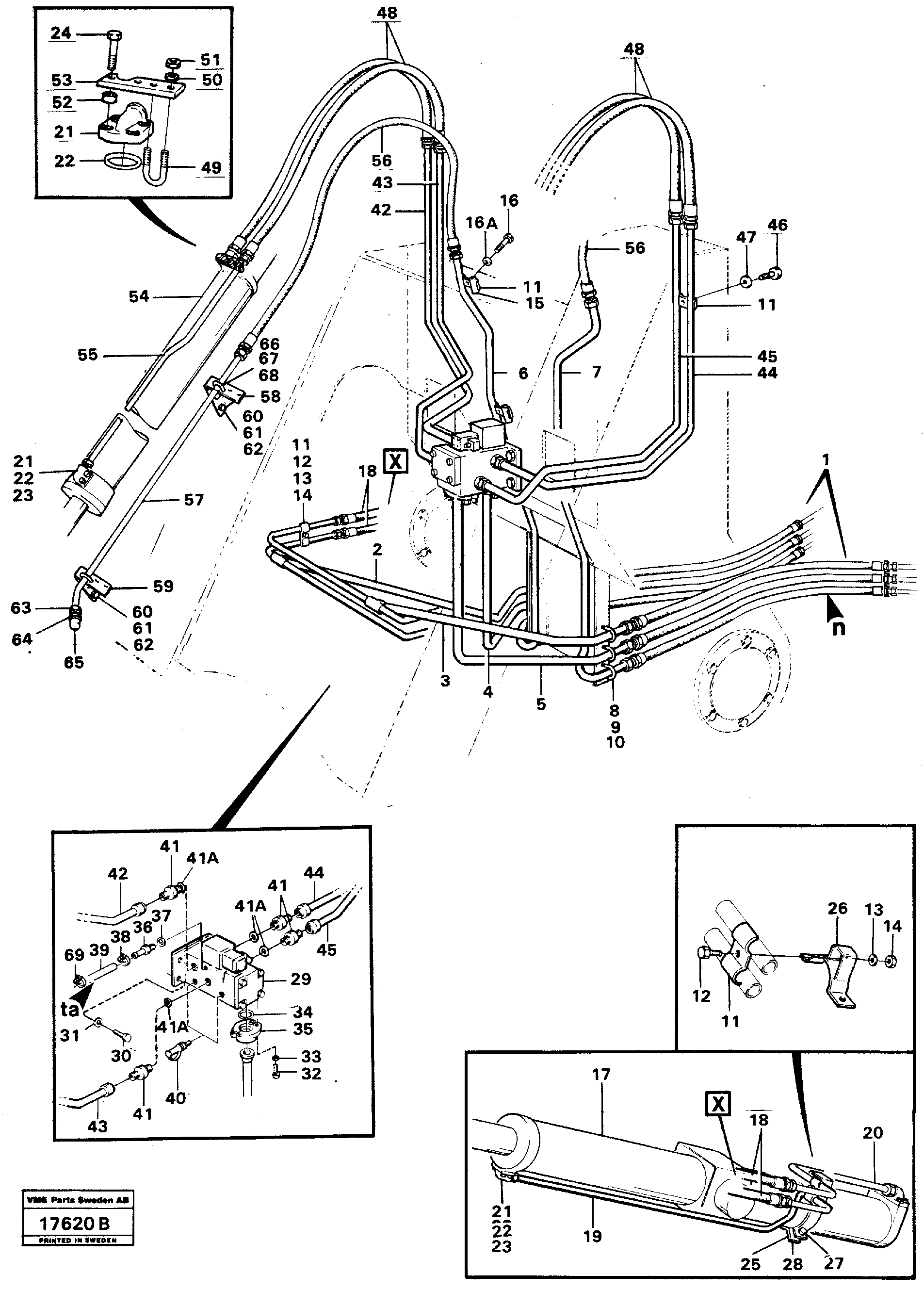 Схема запчастей Volvo L50 - 92704 Hydraulic system, front L50 L50 S/N -6400/-60300 USA