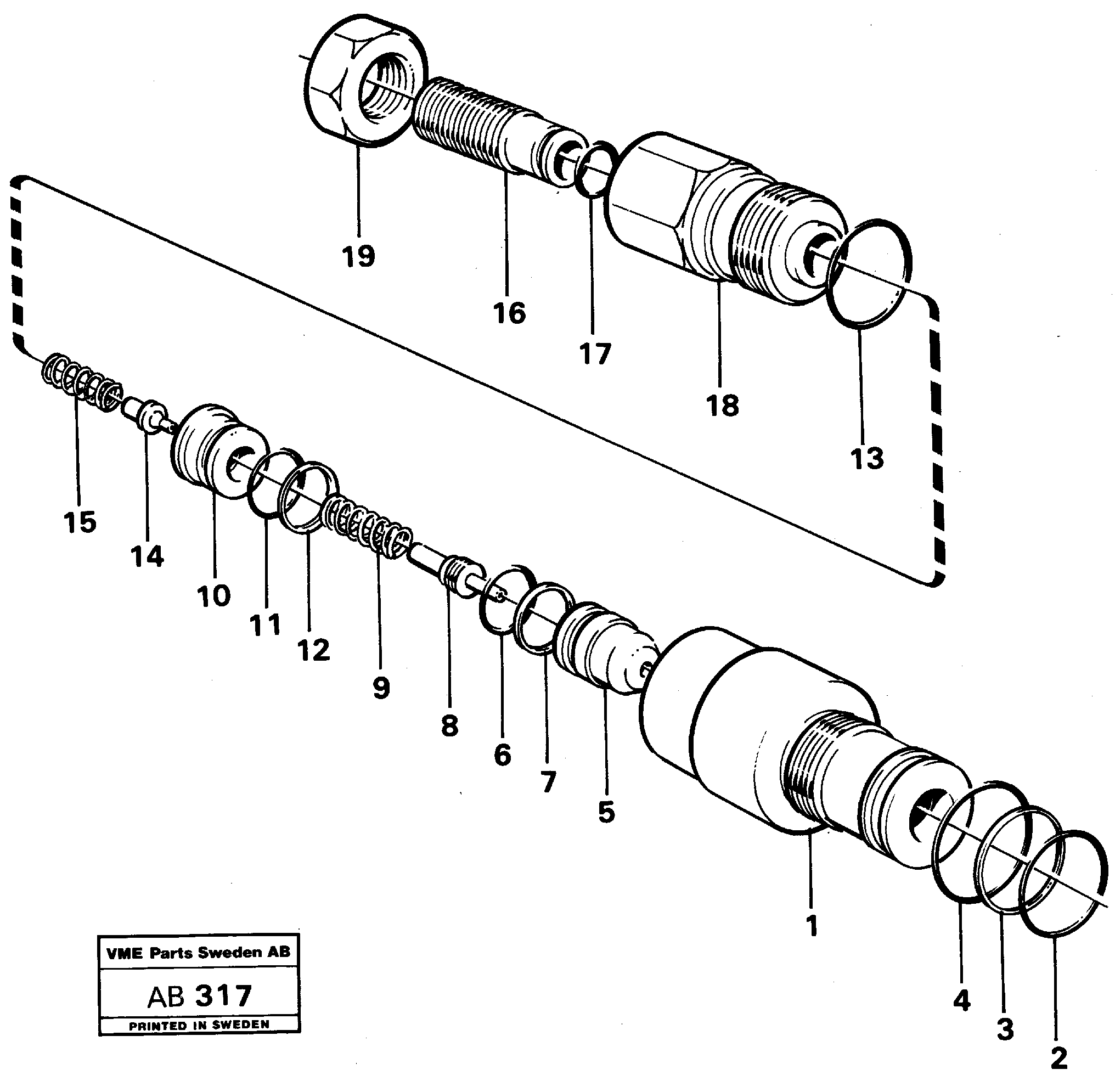 Схема запчастей Volvo L50 - 9966 Overflow valve L50 L50 S/N 6401- / 60301- USA