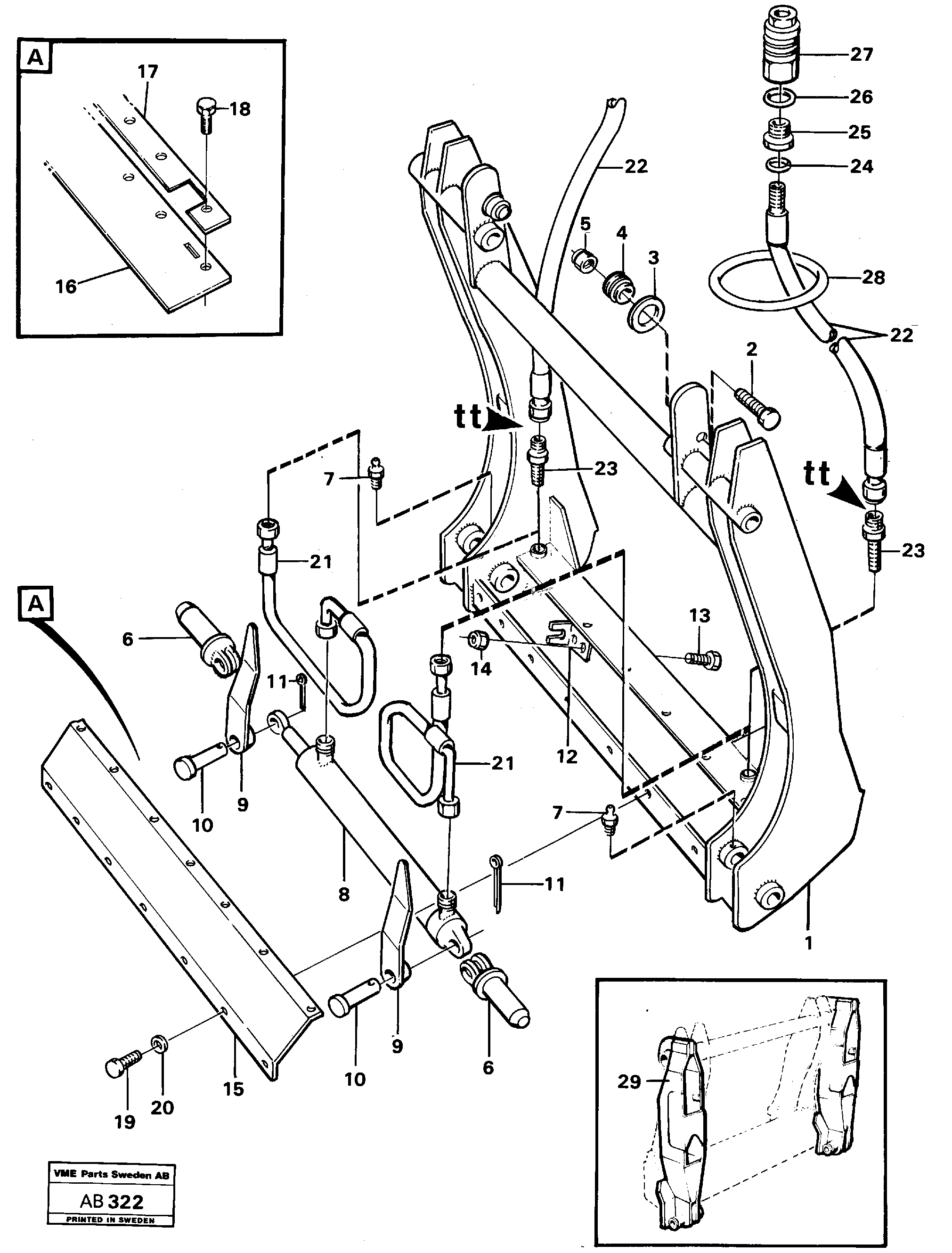 Схема запчастей Volvo L50 - 5172 Attachment bracket L50 L50 S/N 6401- / 60301- USA