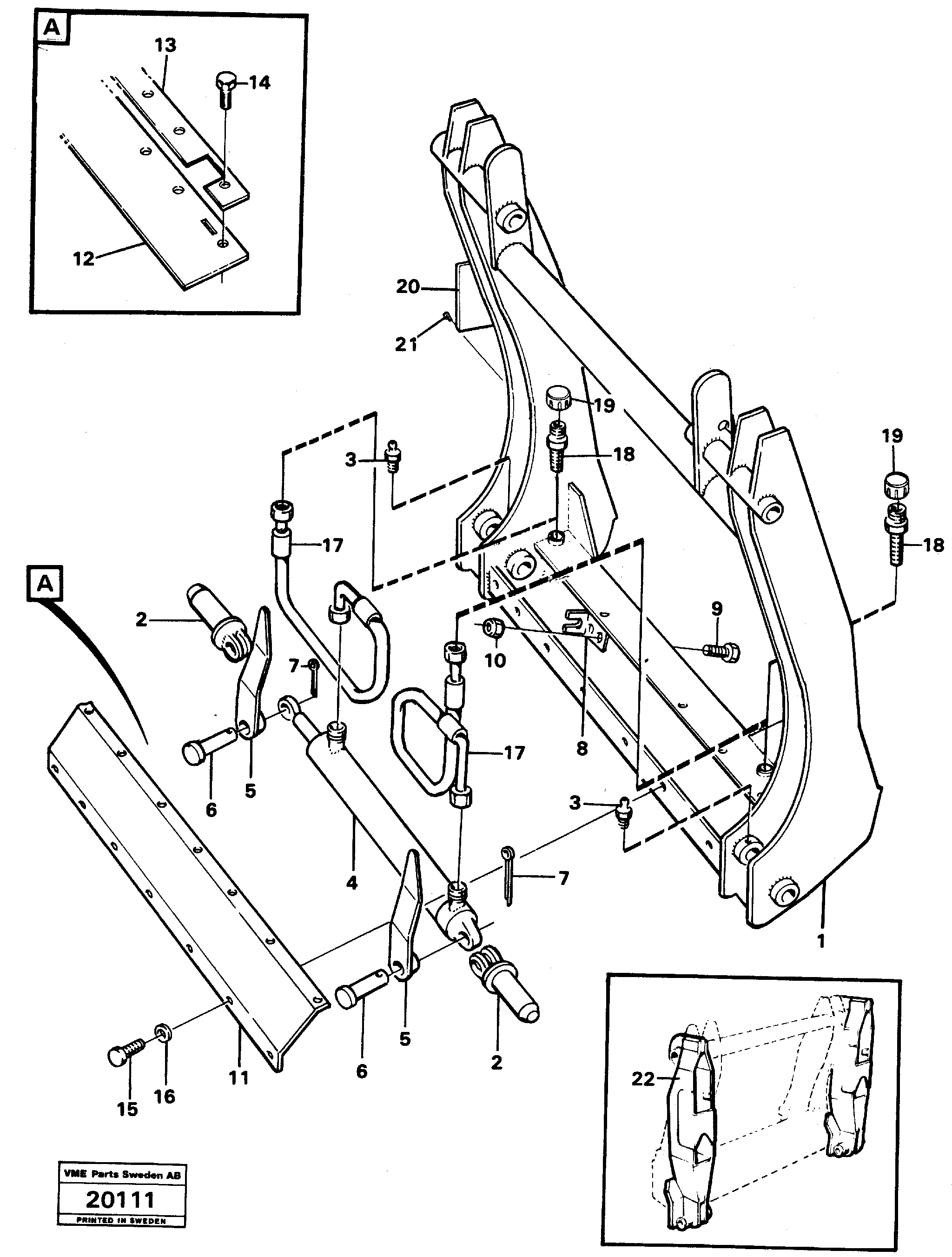Схема запчастей Volvo L50 - 16553 Tool bar L50 L50 S/N -6400/-60300 USA