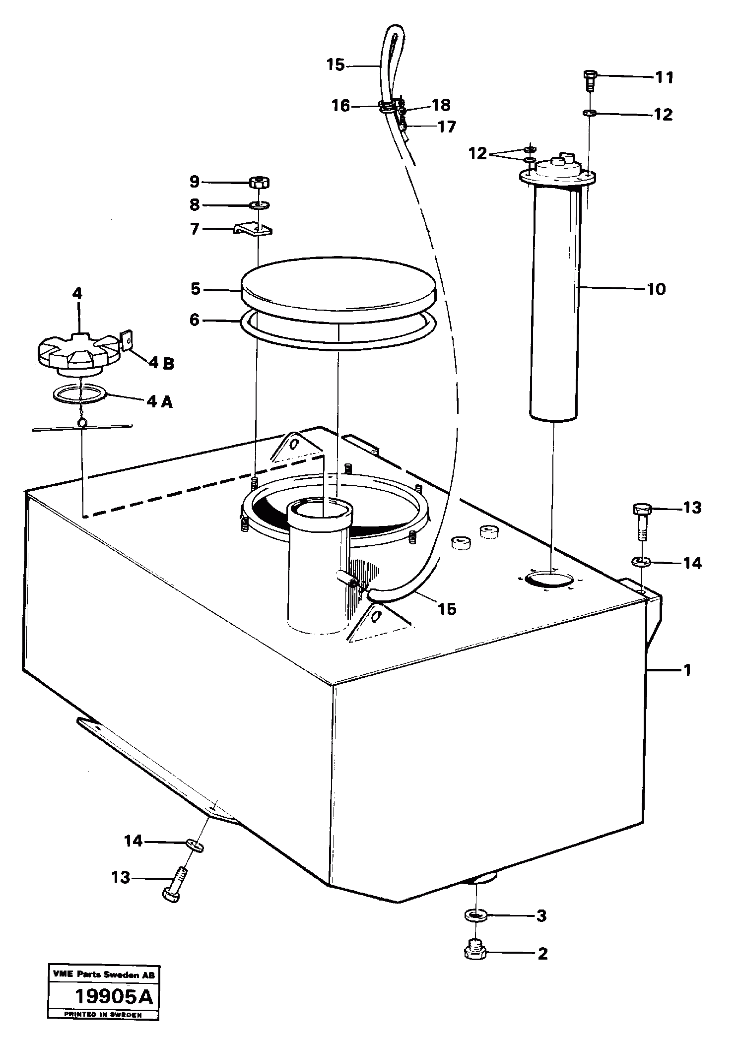 Схема запчастей Volvo L50 - 66358 Топливный бак (бензобак) L50 L50 S/N -6400/-60300 USA