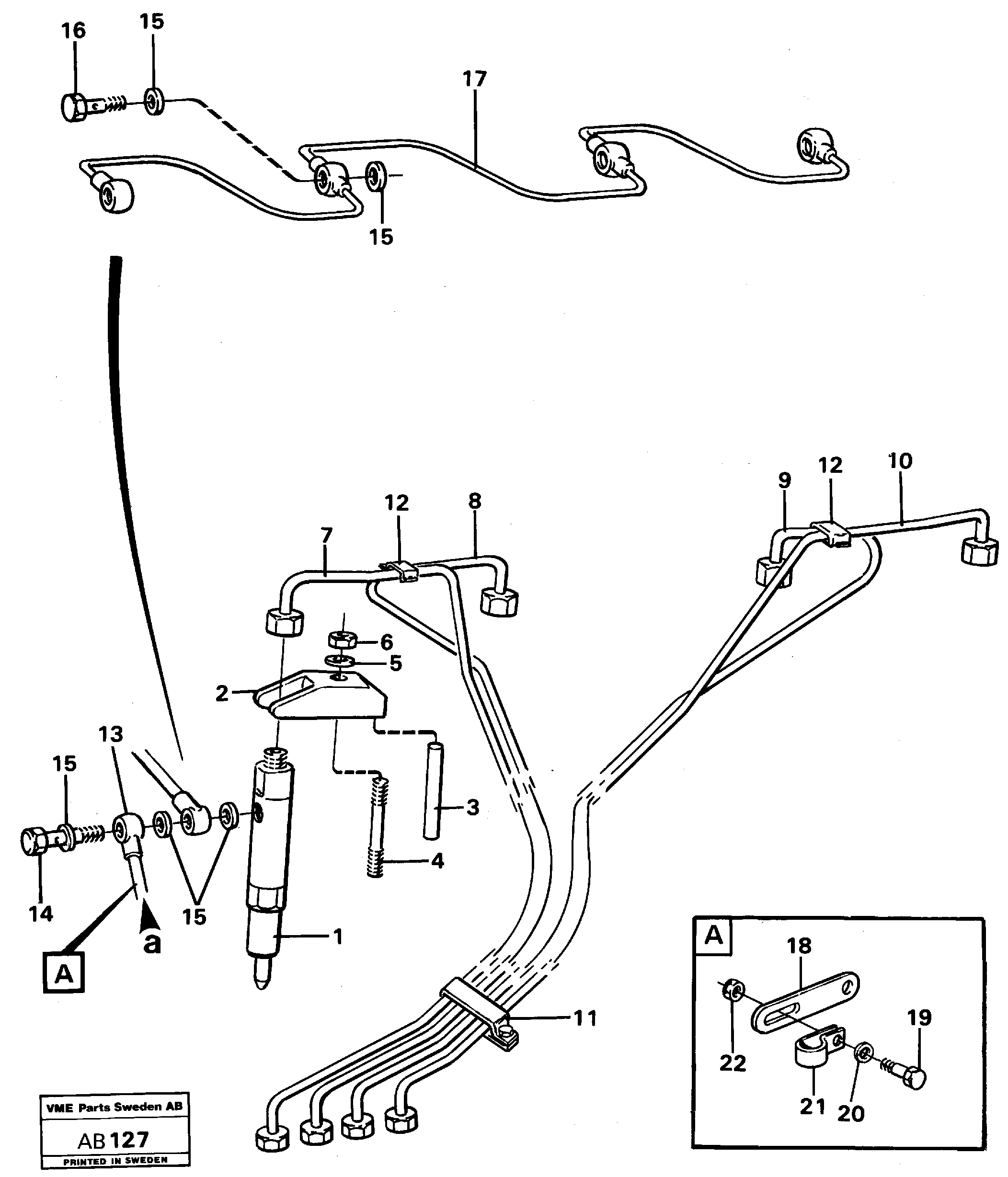 Схема запчастей Volvo L50 - 20697 Fuel lines and injectors L50 L50 S/N 6401- / 60301- USA