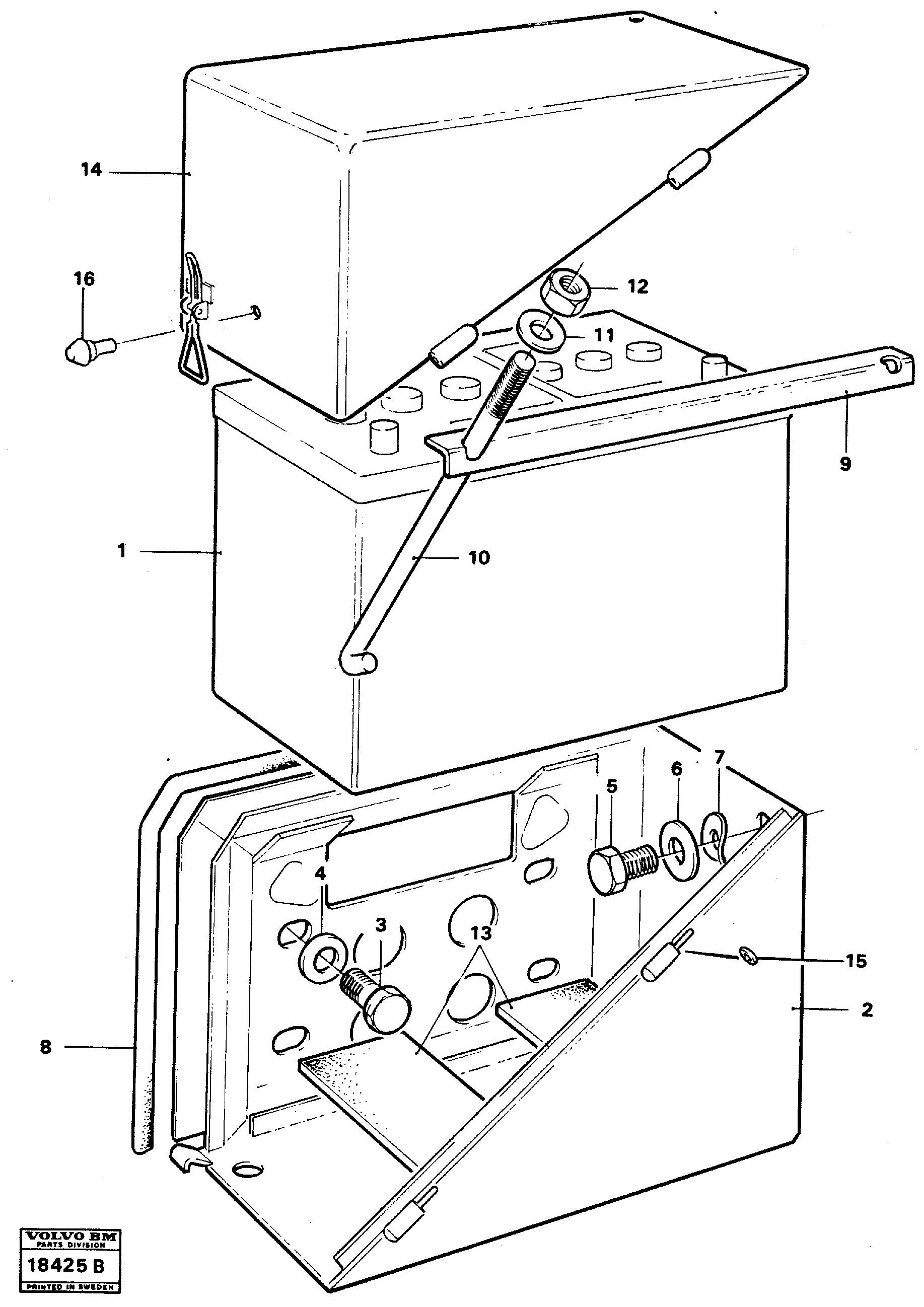 Схема запчастей Volvo L50 - 21974 Battery box L50 L50 S/N -6400/-60300 USA