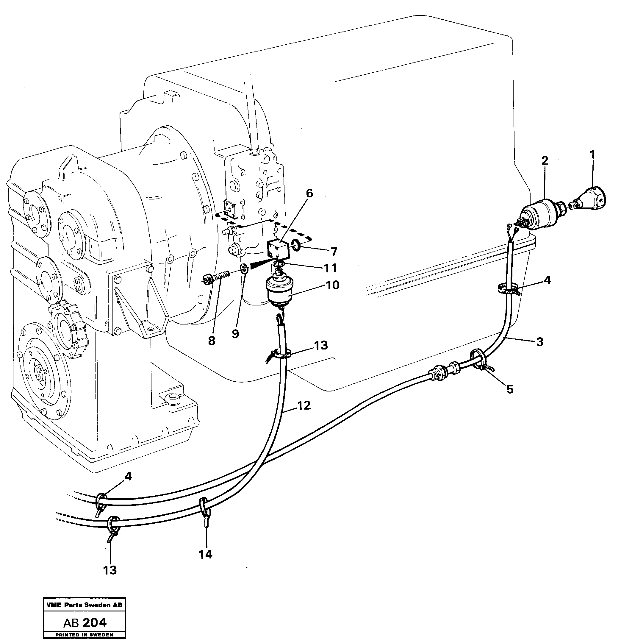 Схема запчастей Volvo L50 - 15892 Cable harness oil pressure L50 L50 S/N 6401- / 60301- USA