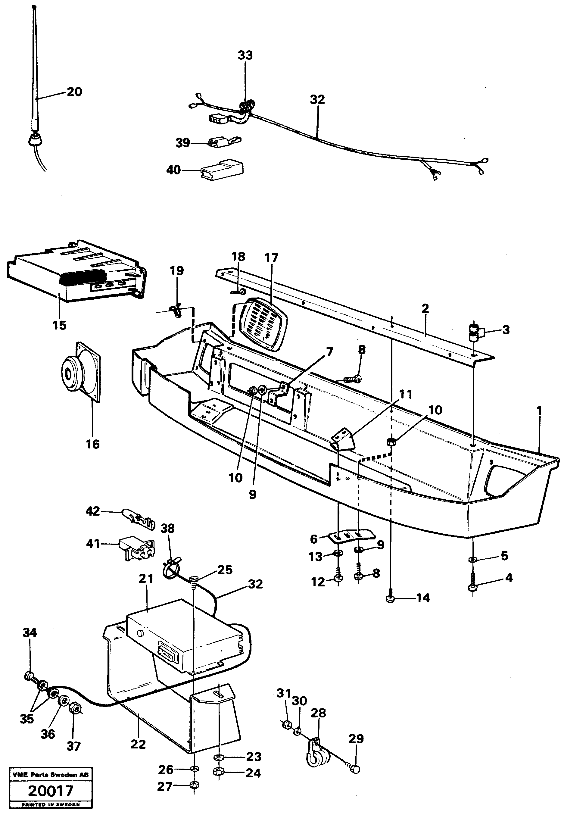 Схема запчастей Volvo L50 - 24271 Radio panel L50 L50 S/N -6400/-60300 USA
