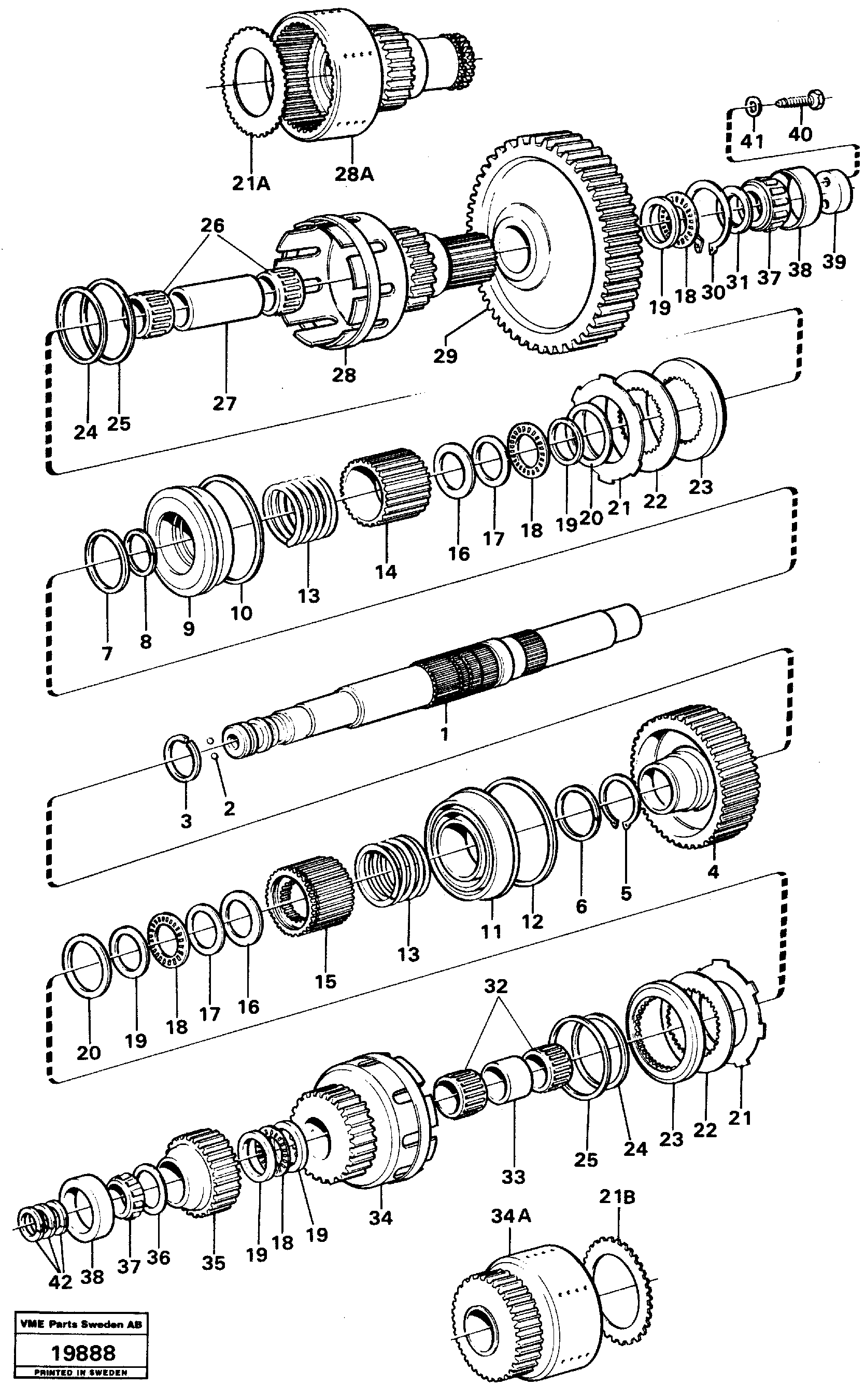 Схема запчастей Volvo L50 - 33308 Hydraulic clutch forward/3:rd speeds L50 L50 S/N -6400/-60300 USA