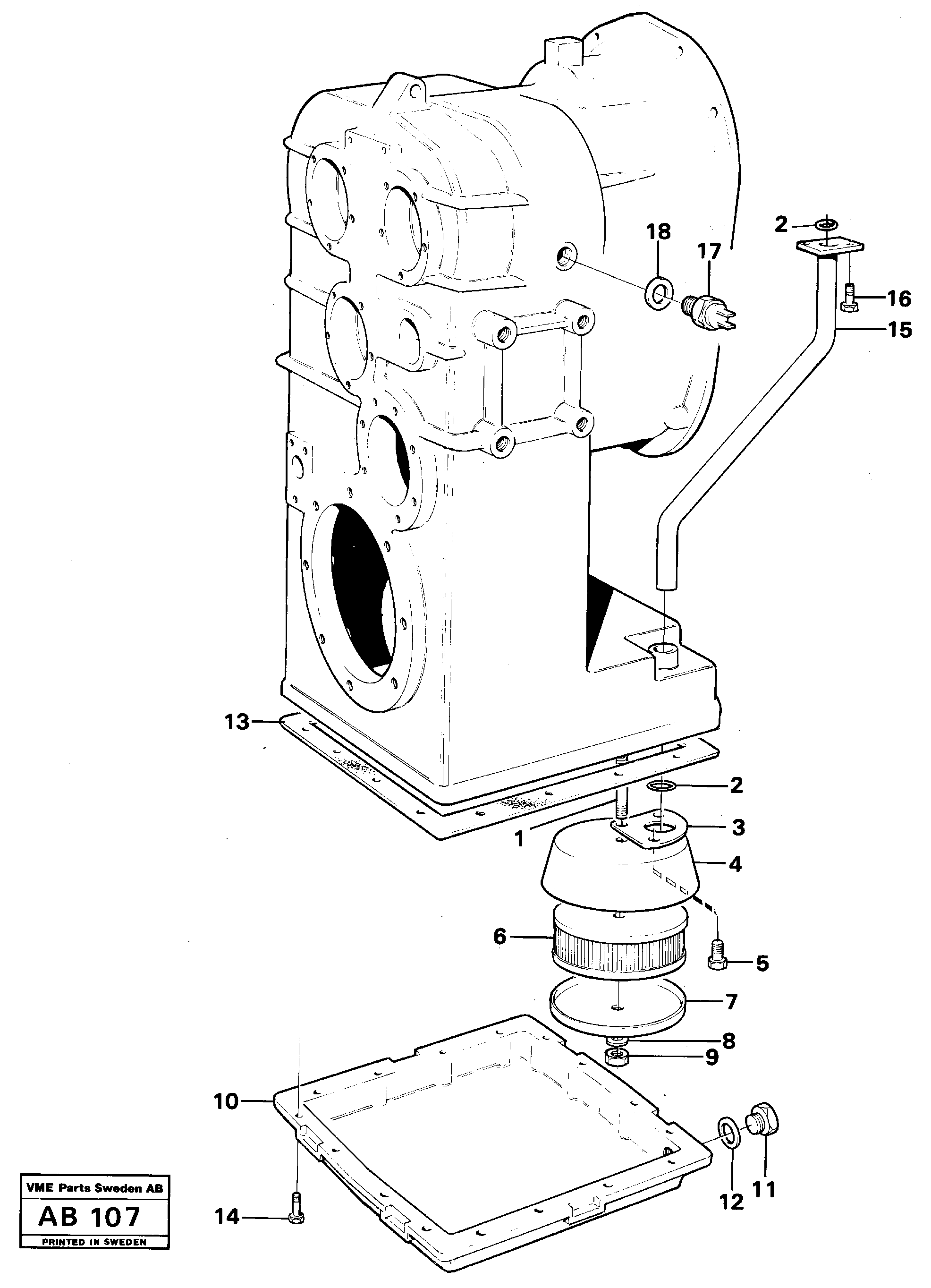 Схема запчастей Volvo L50 - 84312 Clutch housing with fitting parts L50 L50 S/N 6401- / 60301- USA