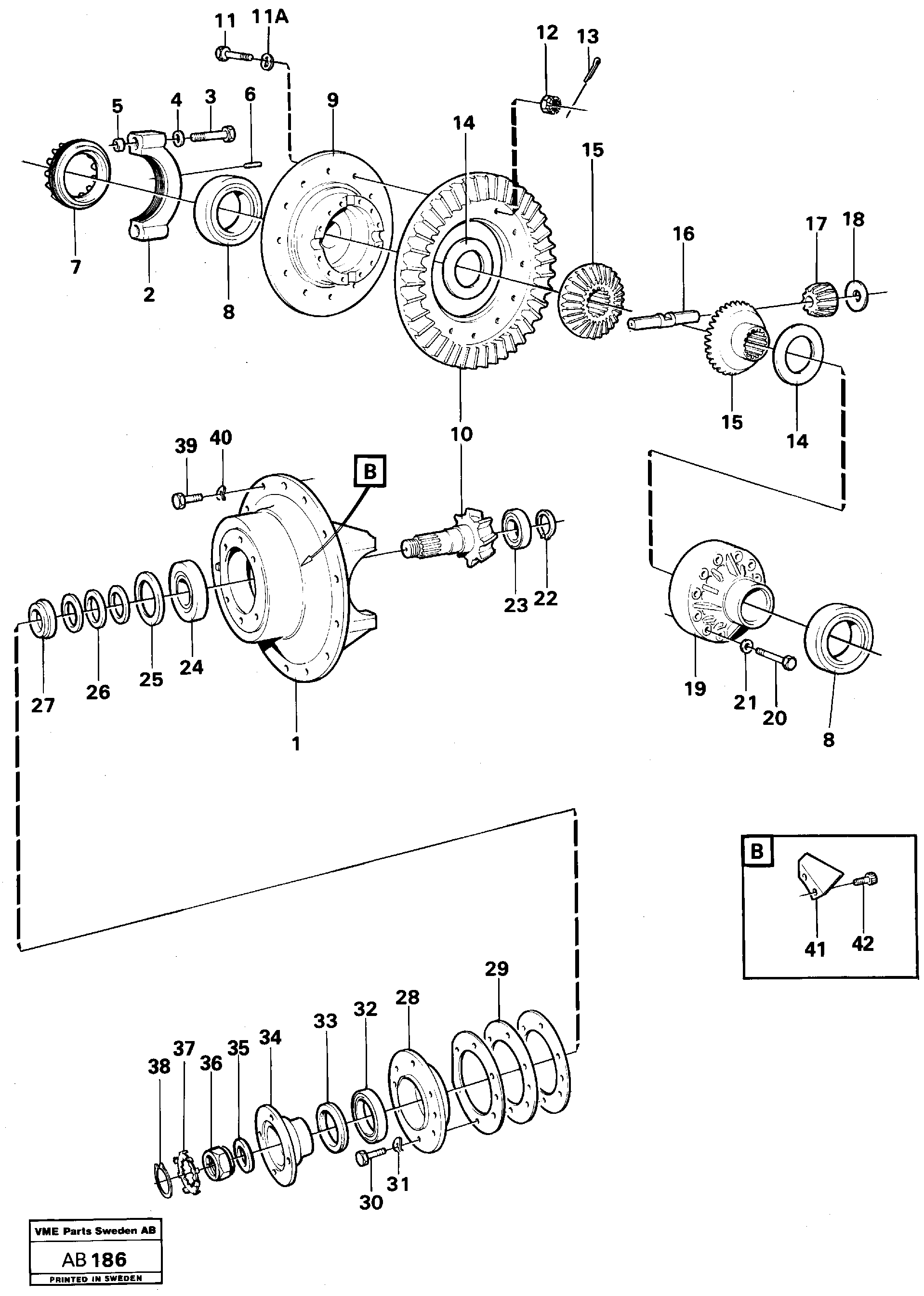 Схема запчастей Volvo L50 - 104400 Final drive, rear L50 L50 S/N 6401- / 60301- USA