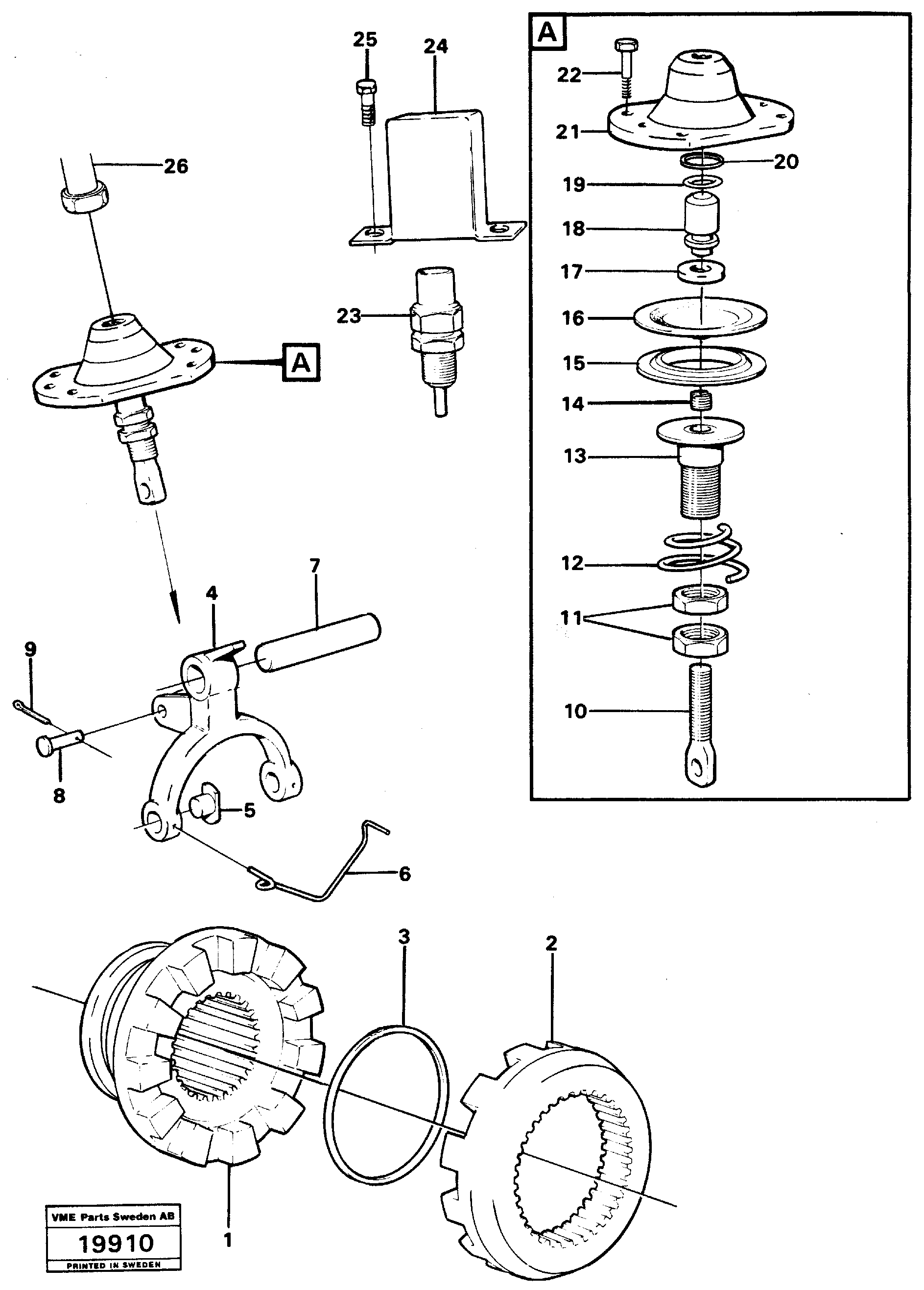 Схема запчастей Volvo L50 - 8873 Differential lock L50 L50 S/N -6400/-60300 USA