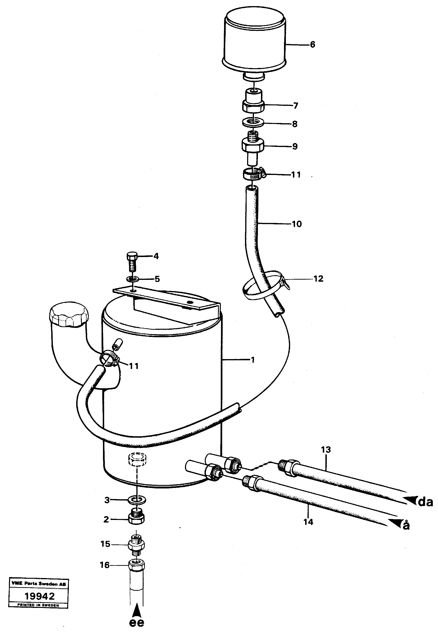 Схема запчастей Volvo L50 - 70068 Oil tank with mountings L50 L50 S/N -6400/-60300 USA