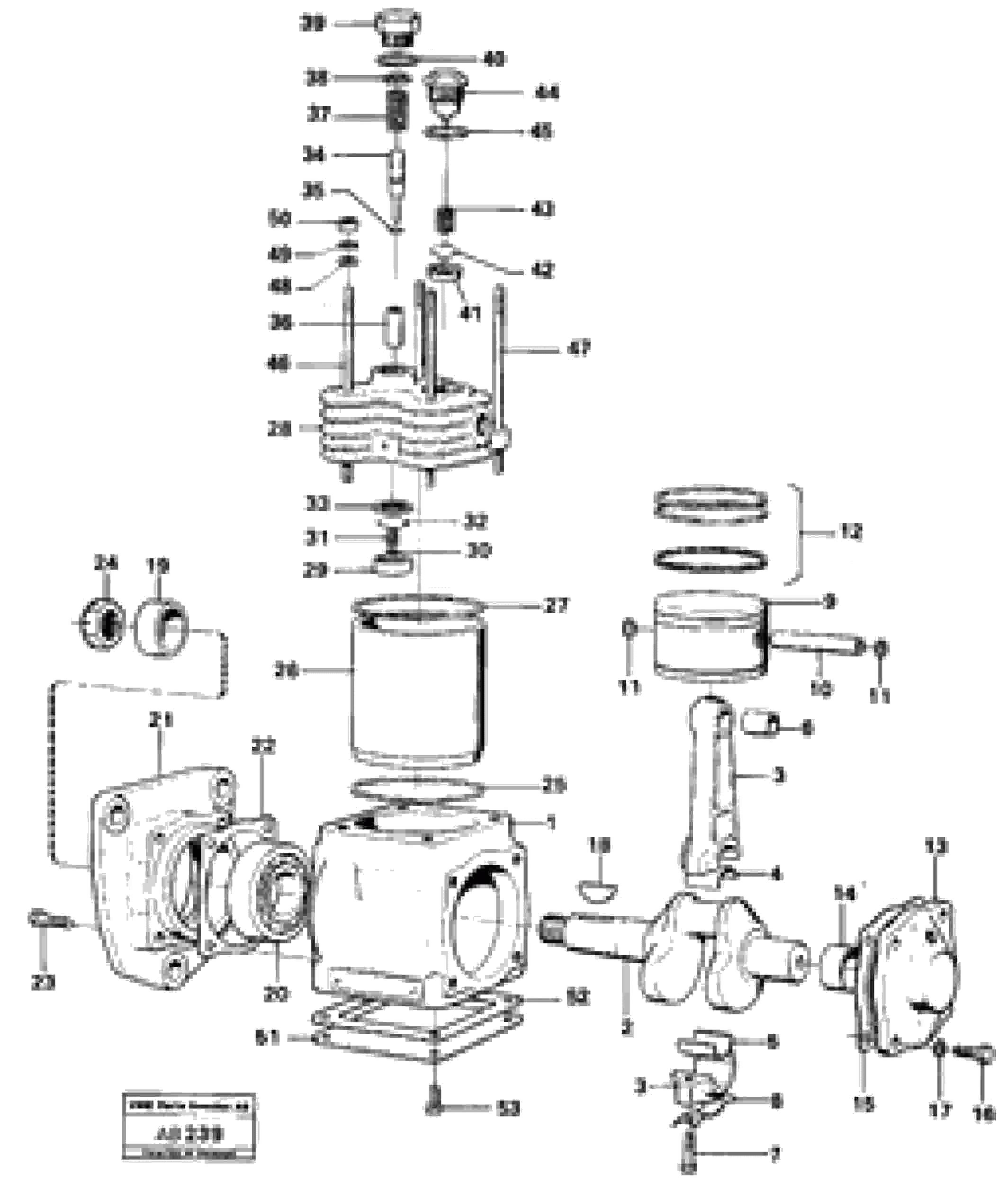 Схема запчастей Volvo L50 - 59275 Air compressor L50 L50 S/N 6401- / 60301- USA