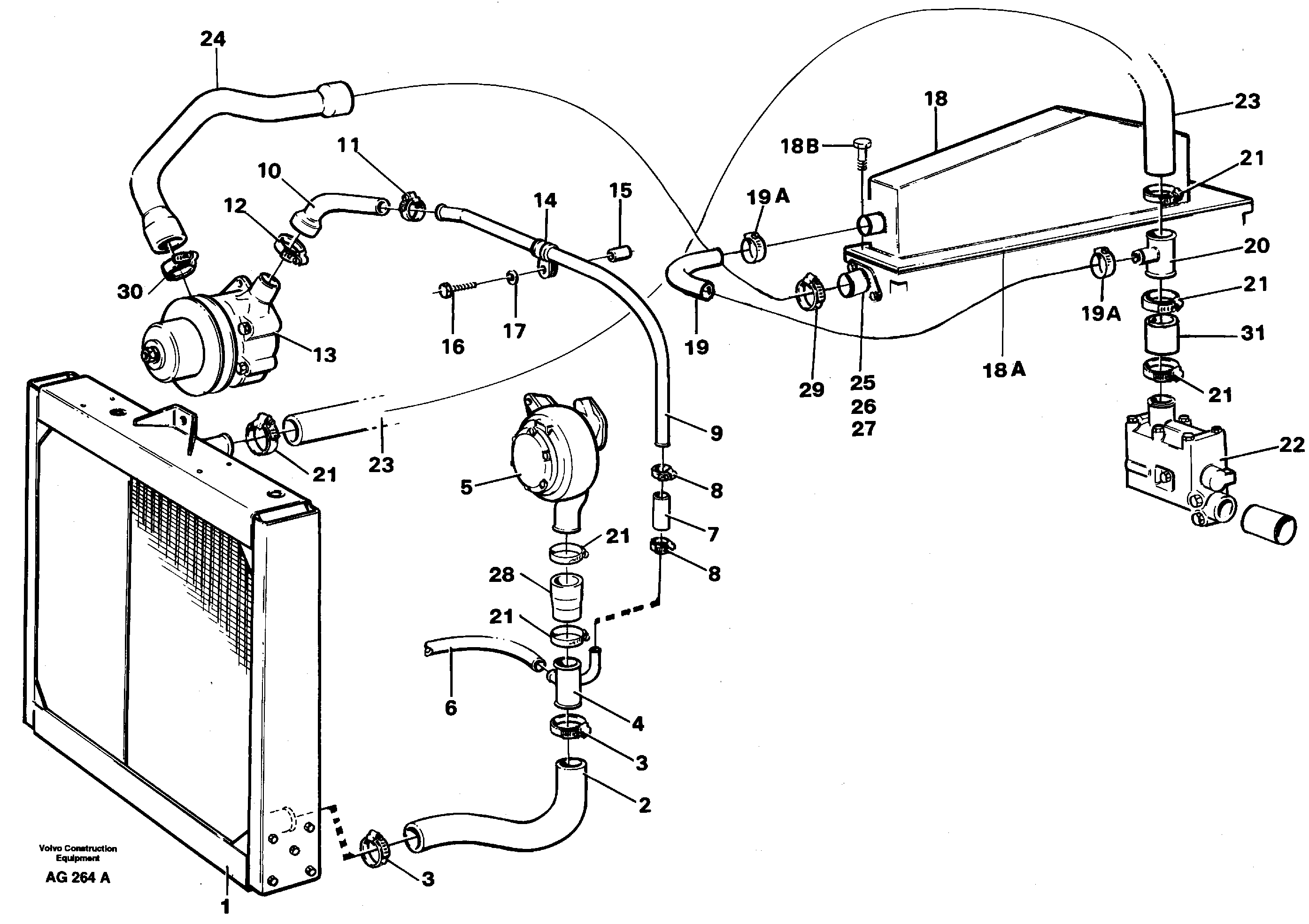 Схема запчастей Volvo L50B - 68099 Система охлаждения L50B/L50C VOLVO BM VOLVO BM L50B/L50C SER NO - 10966