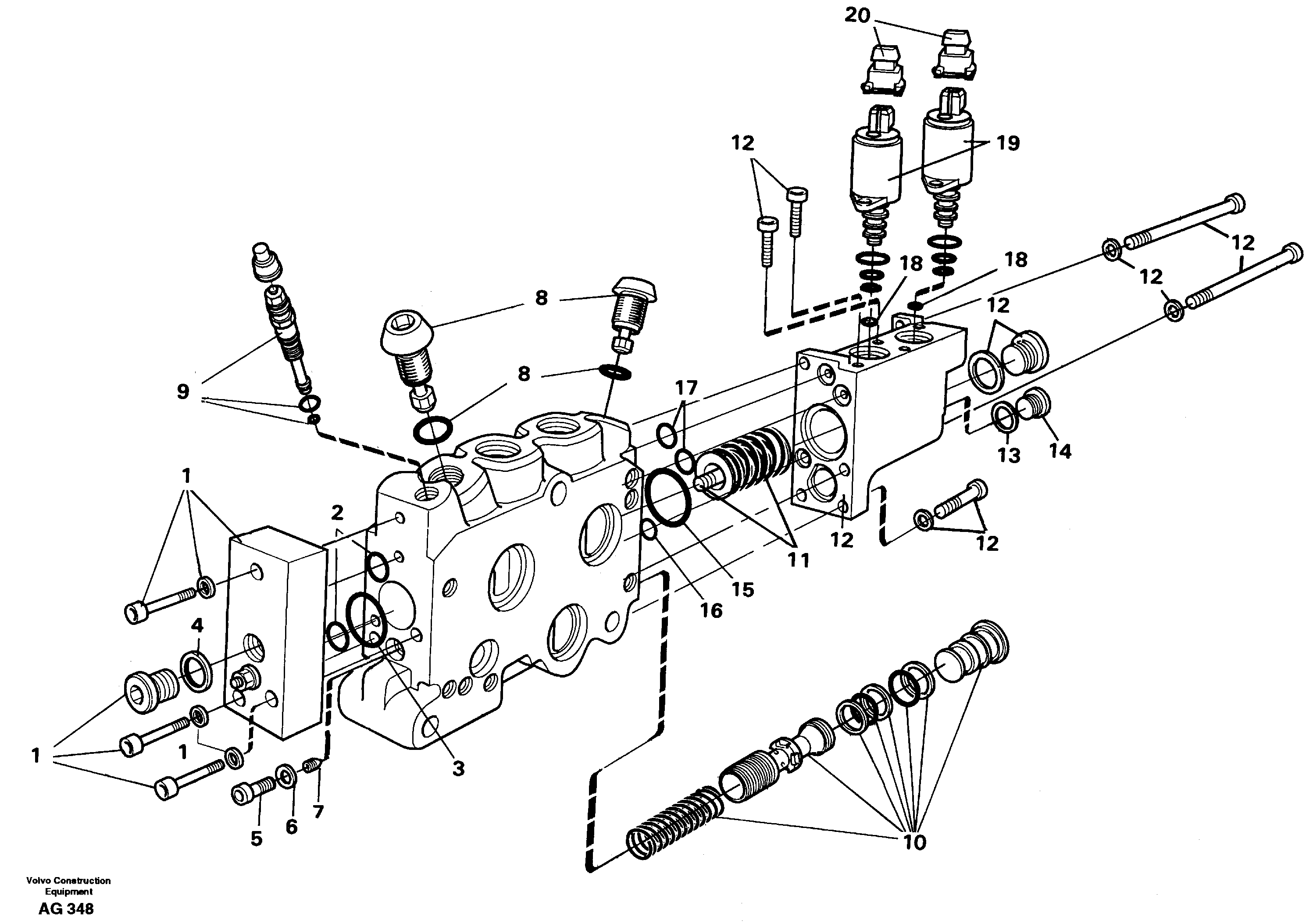 Схема запчастей Volvo L50B - 77149 Valve section L50B/L50C VOLVO BM VOLVO BM L50B/L50C SER NO - 10966