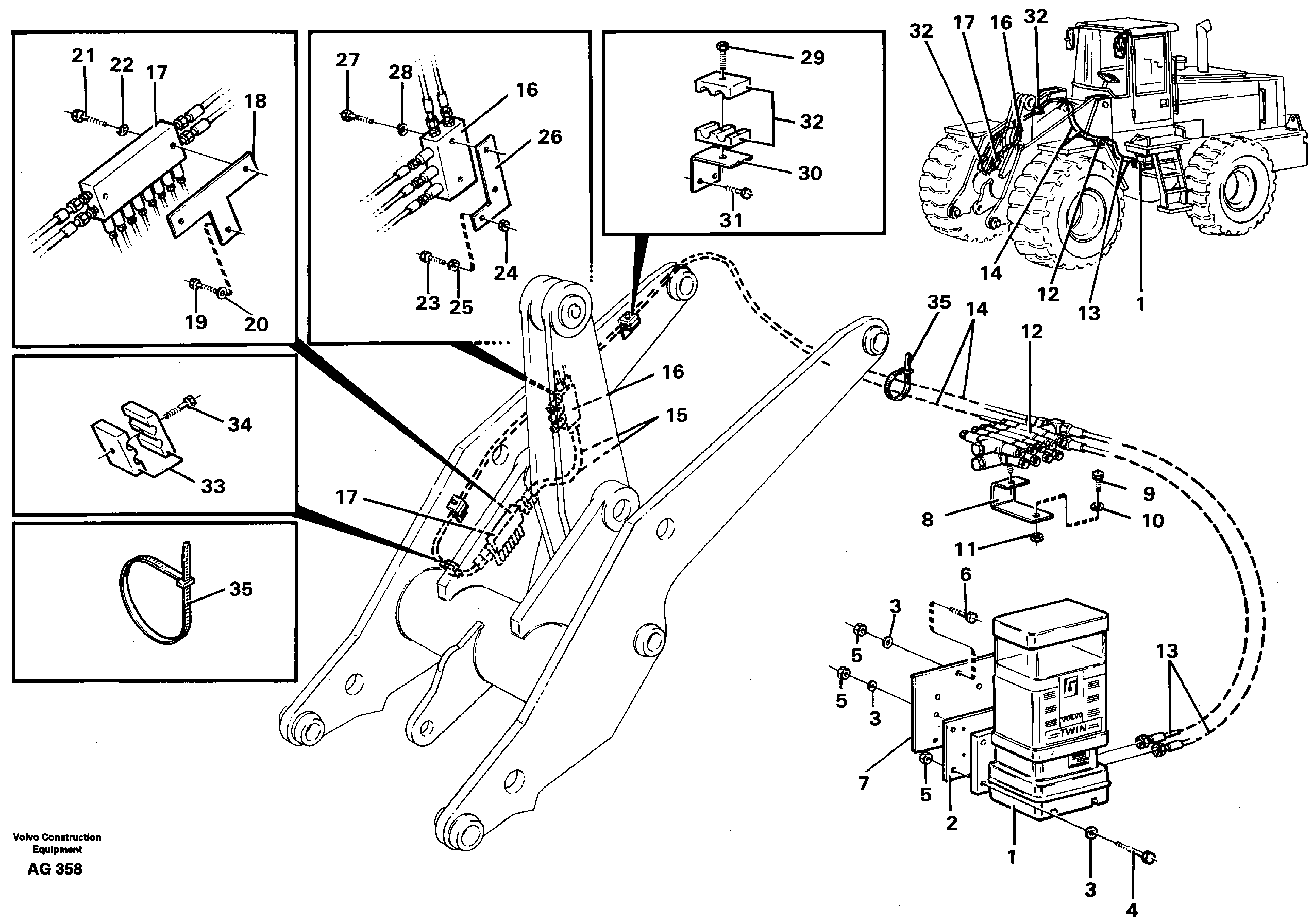 Схема запчастей Volvo L50B - 49753 Central lubrication L50B/L50C VOLVO BM VOLVO BM L50B/L50C SER NO - 10966