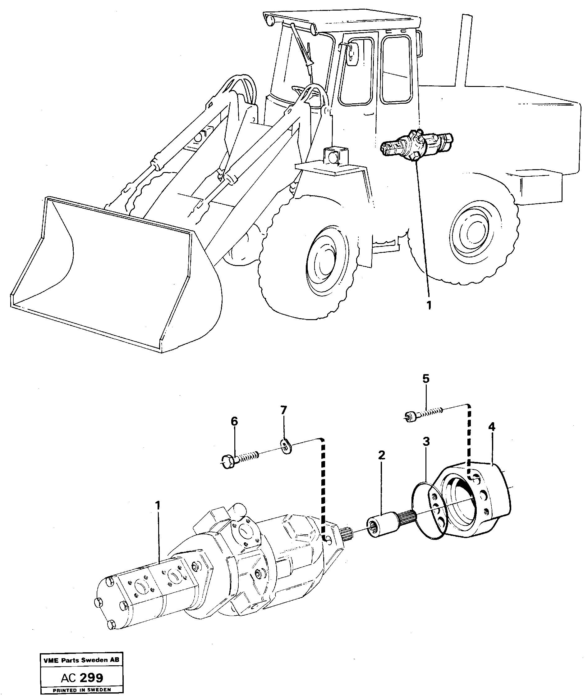 Схема запчастей Volvo L70 - 12656 Hydraulic pump with fitting parts L70 L70 S/N 7401- / 60501- USA