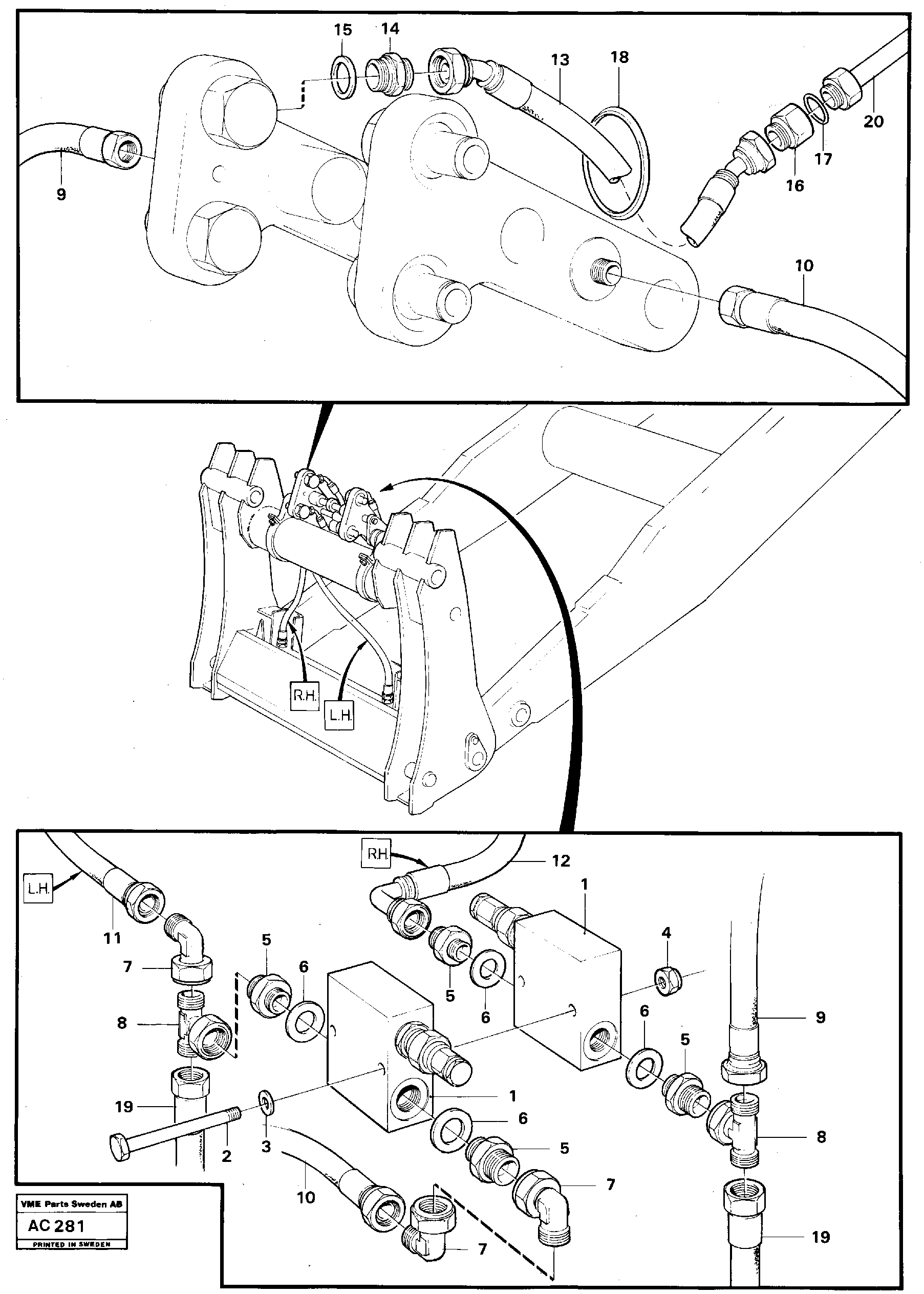 Схема запчастей Volvo L70 - 12657 Automatic hose coupling (ahc) L70 L70 S/N 7401- / 60501- USA