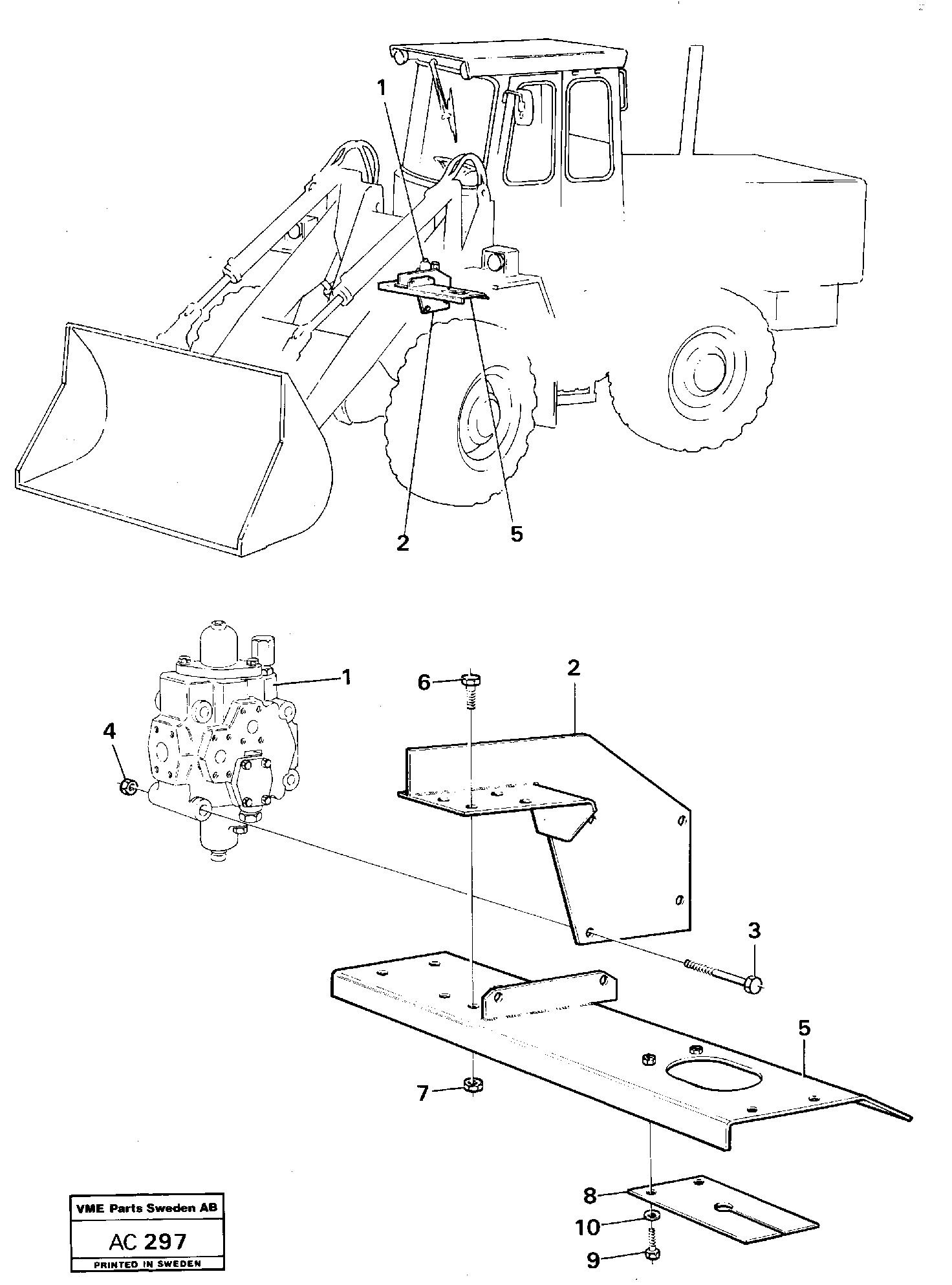 Схема запчастей Volvo L70 - 41202 Control valve with fitting parts L70 L70 S/N 7401- / 60501- USA
