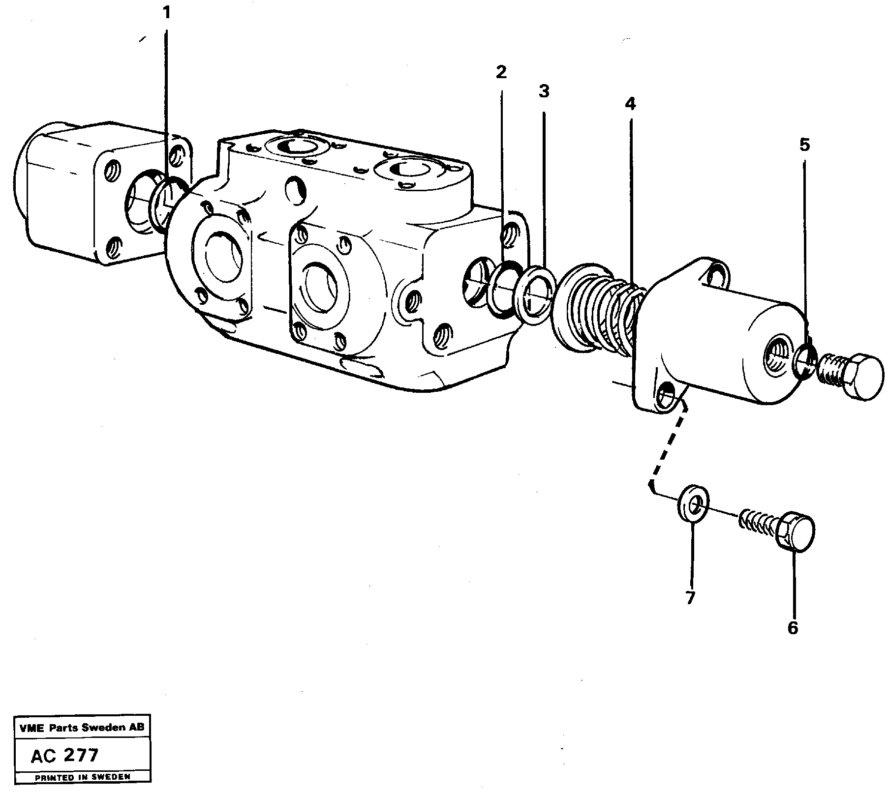 Схема запчастей Volvo L70 - 5095 Hydraulic valve L70 L70 S/N 7401- / 60501- USA