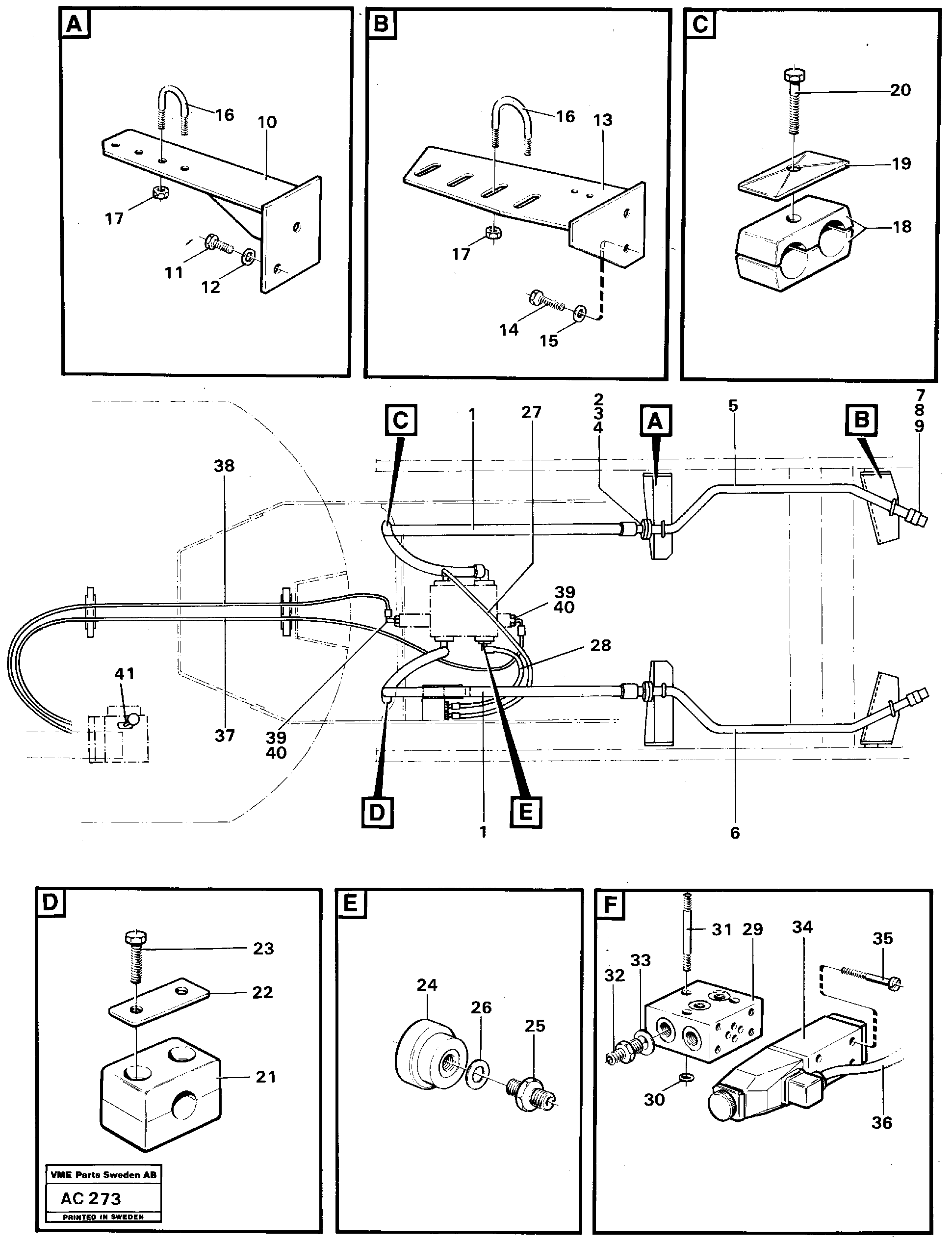 Схема запчастей Volvo L70 - 82889 3:rd function L70 L70 S/N 7401- / 60501- USA