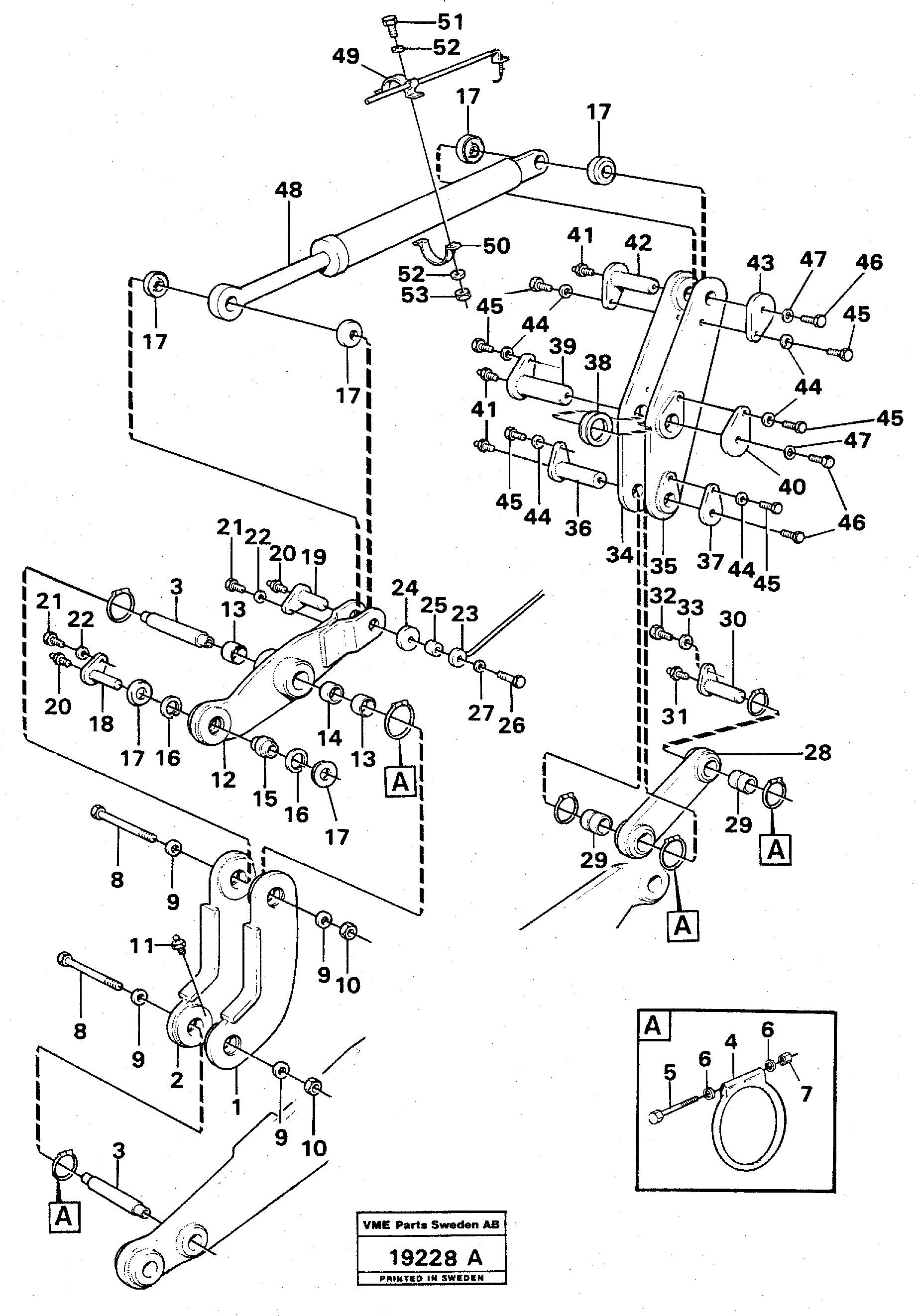 Схема запчастей Volvo L70 - 39964 Links with fitting parts L70 L70 S/N -7400/ -60500 USA