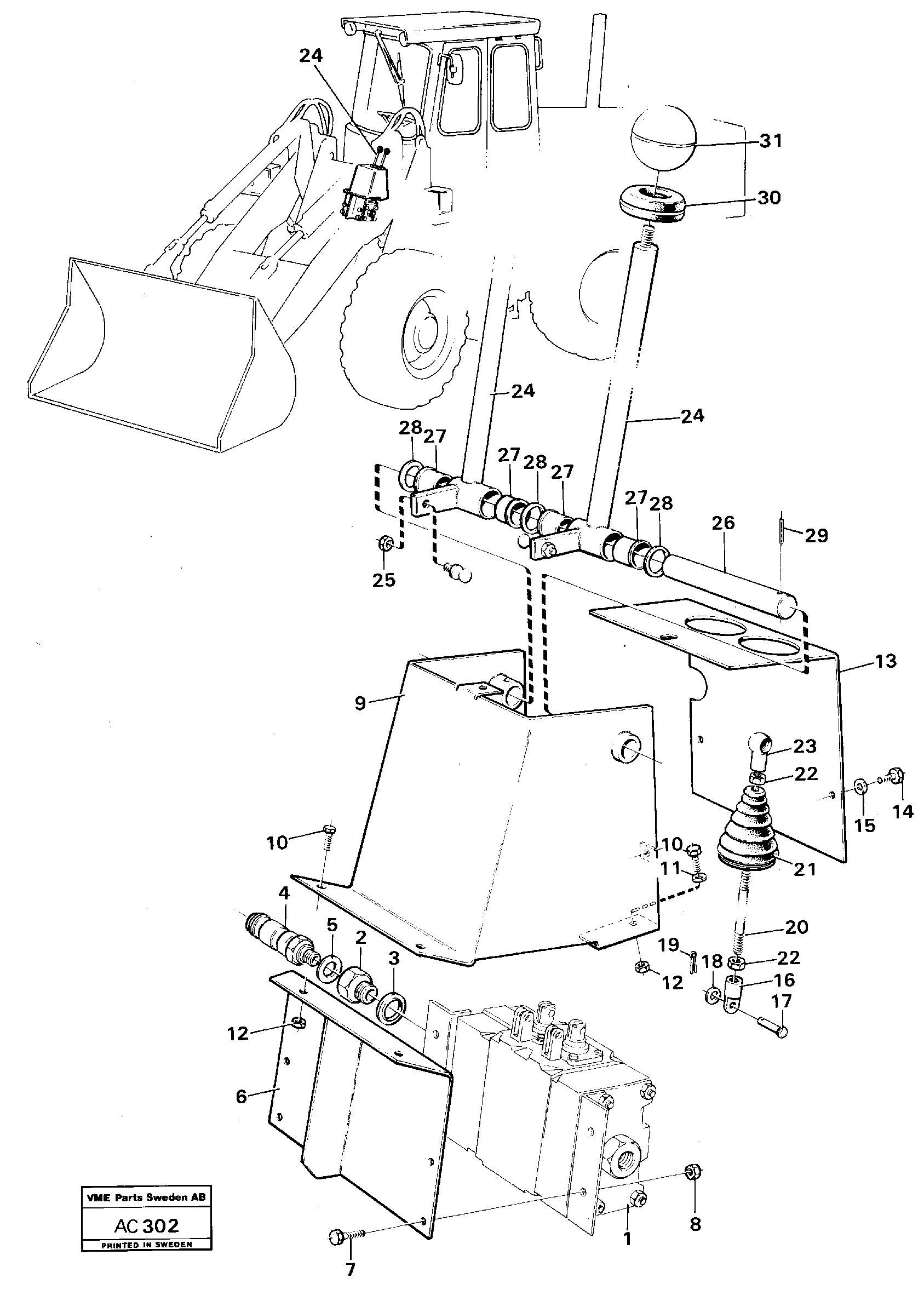 Схема запчастей Volvo L70 - 92336 Controls for hydraulic valve 5:th and 6:th function L70 L70 S/N 7401- / 60501- USA