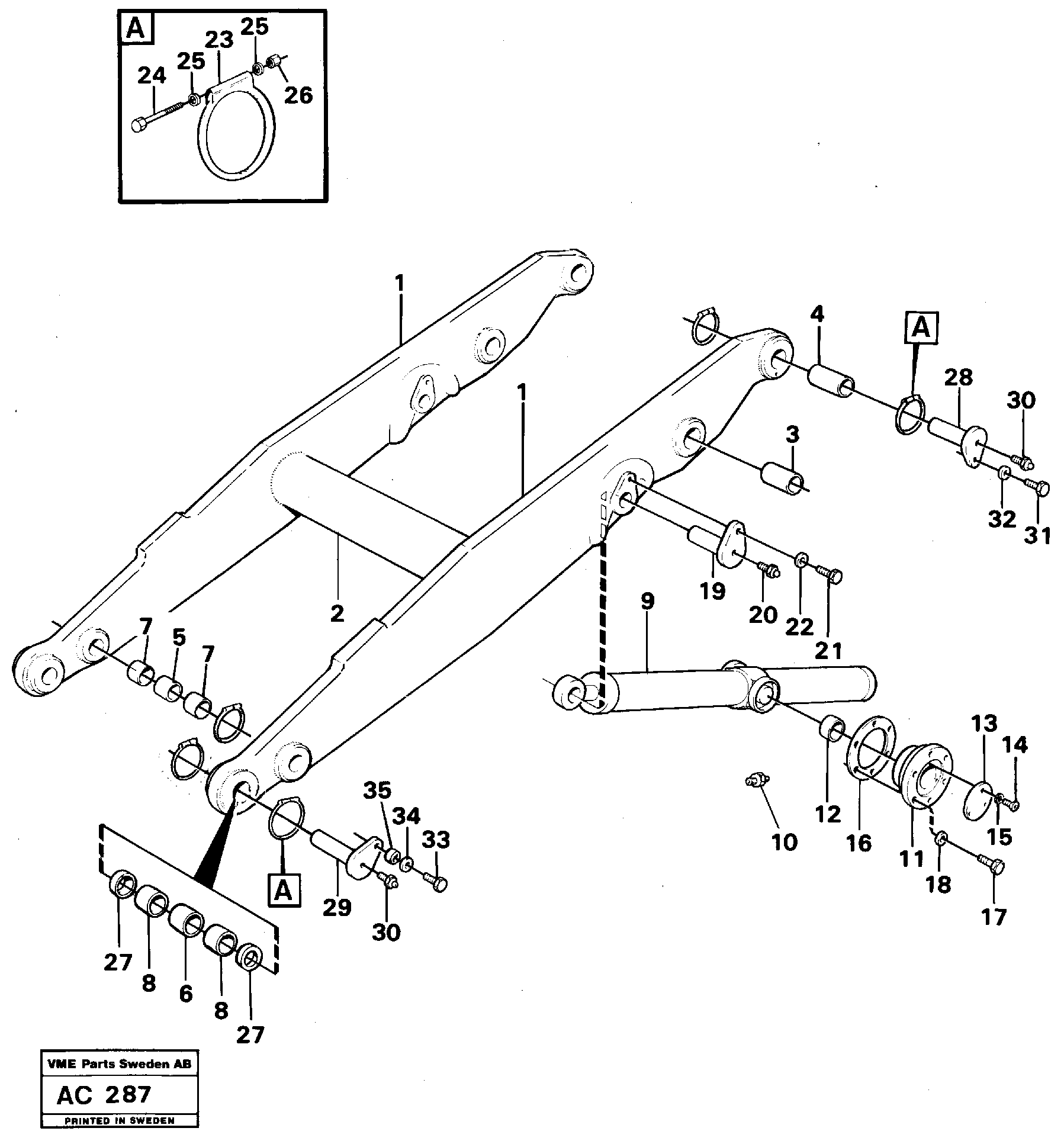 Схема запчастей Volvo L70 - 41203 Lifting unit L70 L70 S/N 7401- / 60501- USA