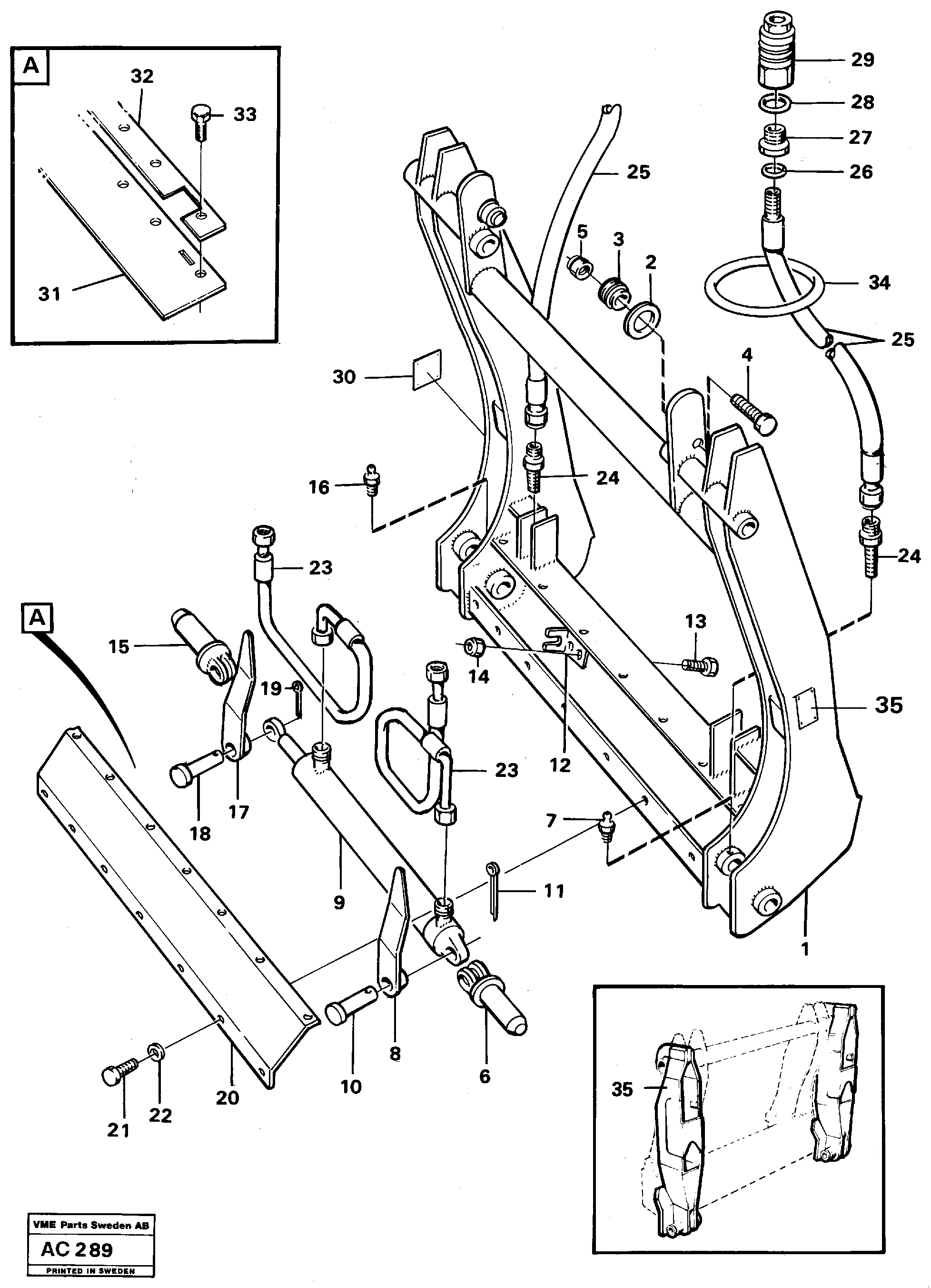 Схема запчастей Volvo L70 - 5101 Hydraulic attachment bracket L70 L70 S/N 7401- / 60501- USA
