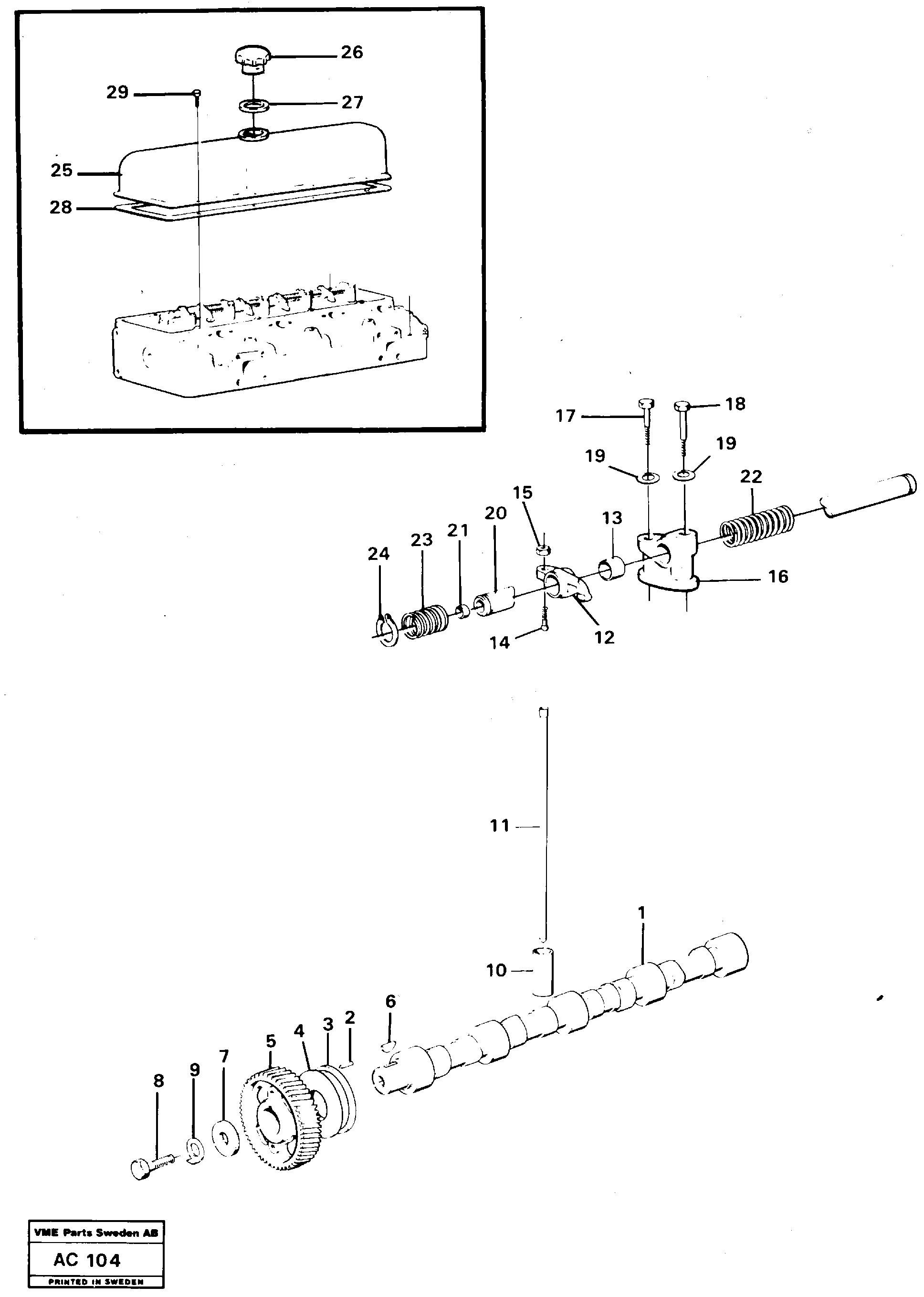 Схема запчастей Volvo L70 - 5015 Valve mechanism L70 L70 S/N 7401- / 60501- USA