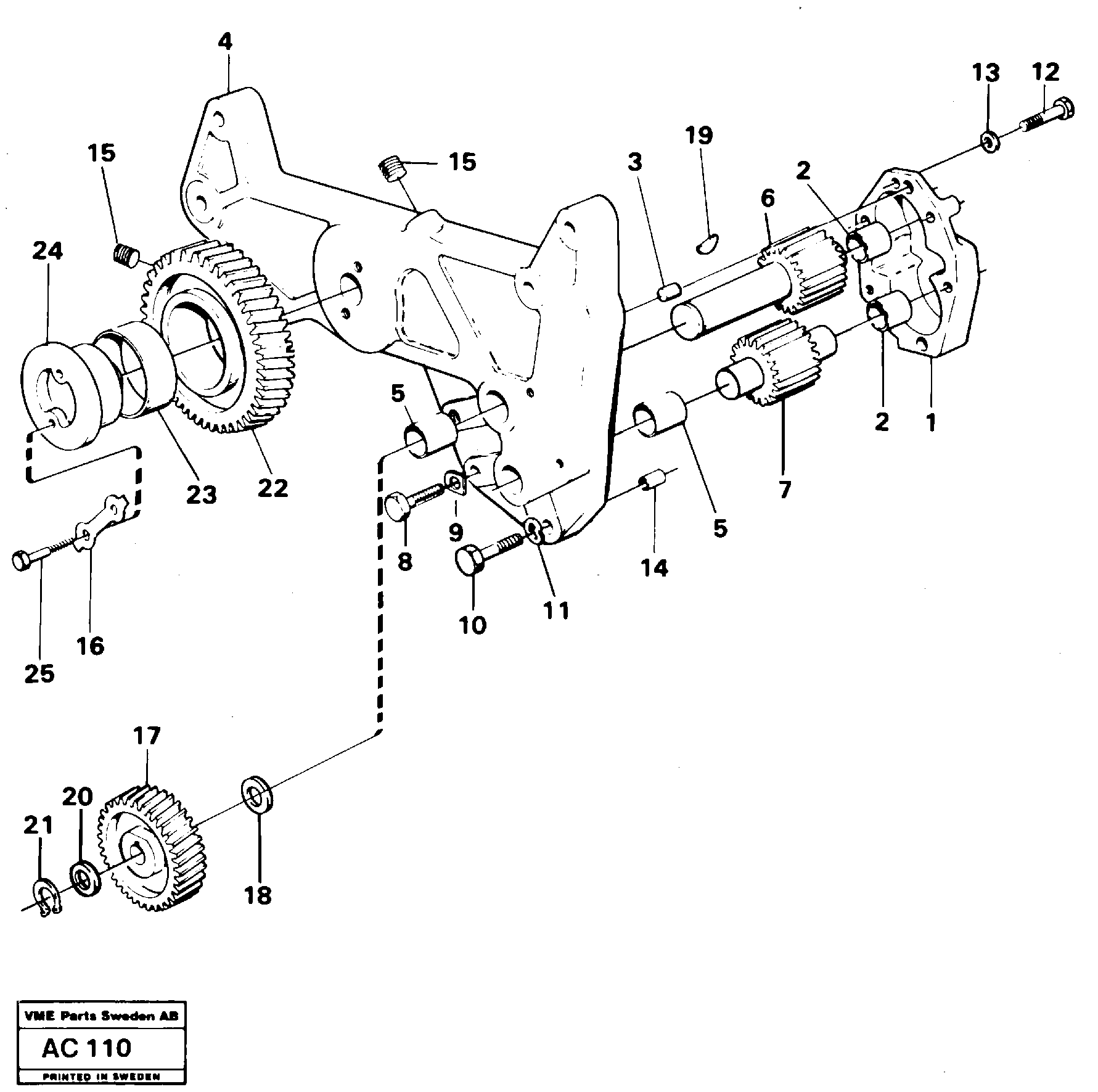 Схема запчастей Volvo L70 - 22841 Насос масляный L70 L70 S/N 7401- / 60501- USA