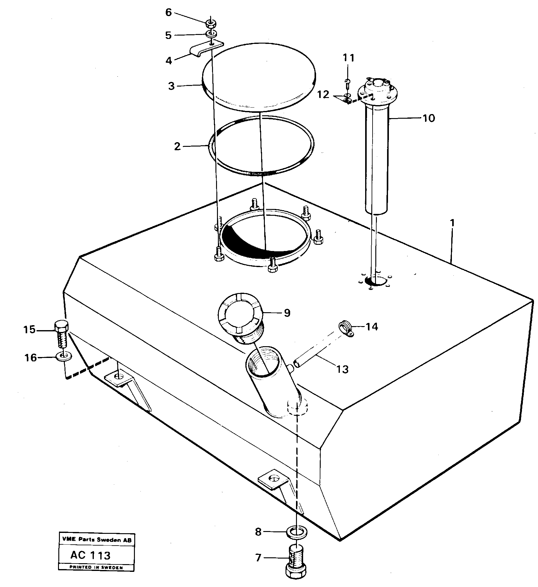 Схема запчастей Volvo L70 - 66681 Топливный бак (бензобак) L70 L70 S/N 7401- / 60501- USA