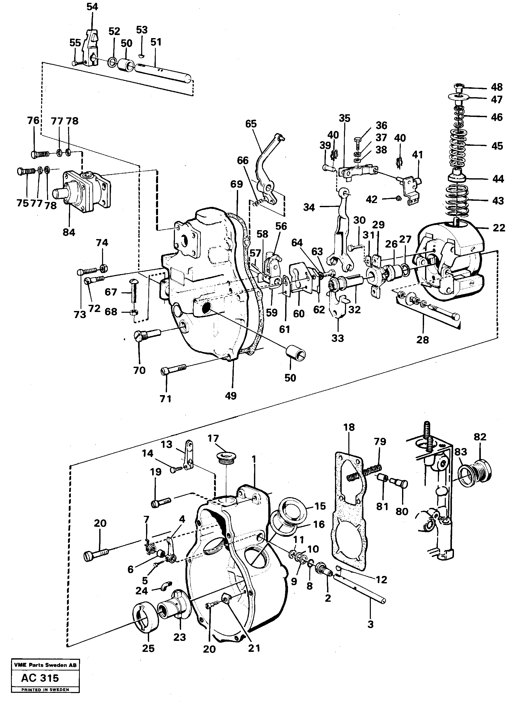 Схема запчастей Volvo L70 - 71703 Centrifugal governor L70 L70 S/N 7401- / 60501- USA