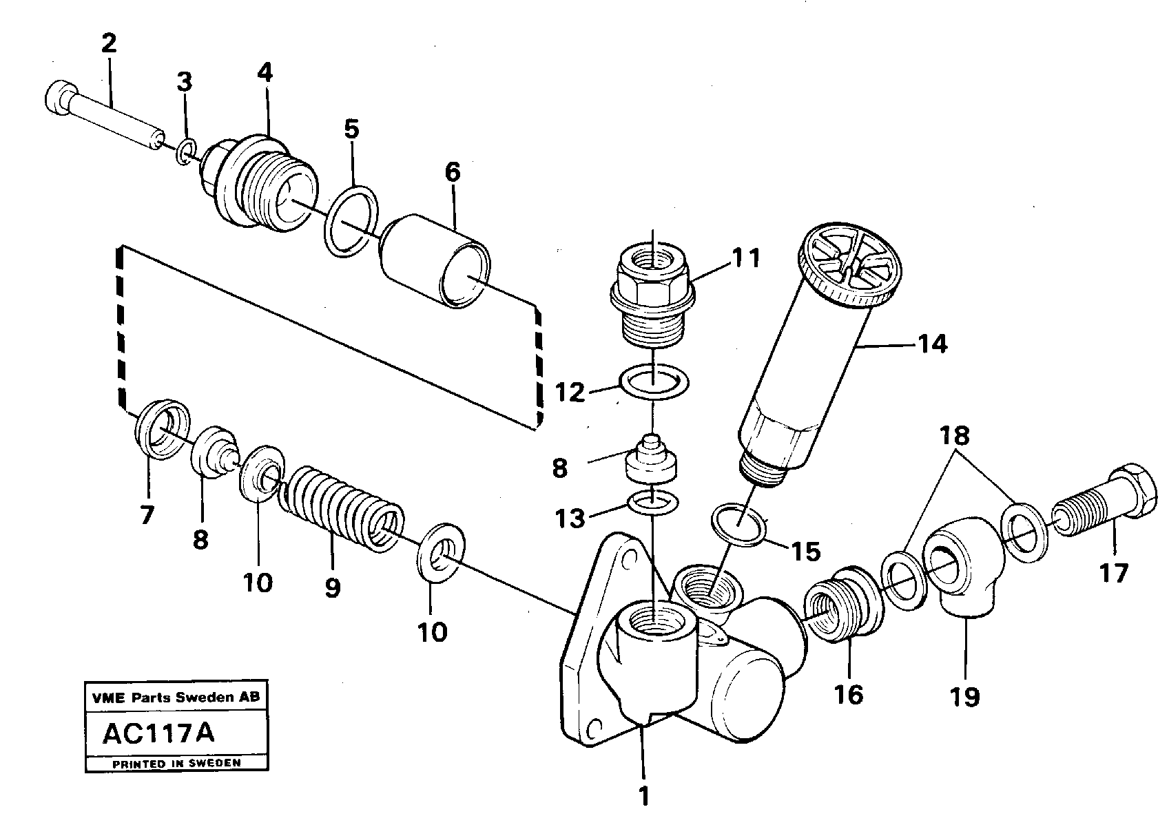 Схема запчастей Volvo L70 - 96006 Feed pump L70 L70 S/N 7401- / 60501- USA