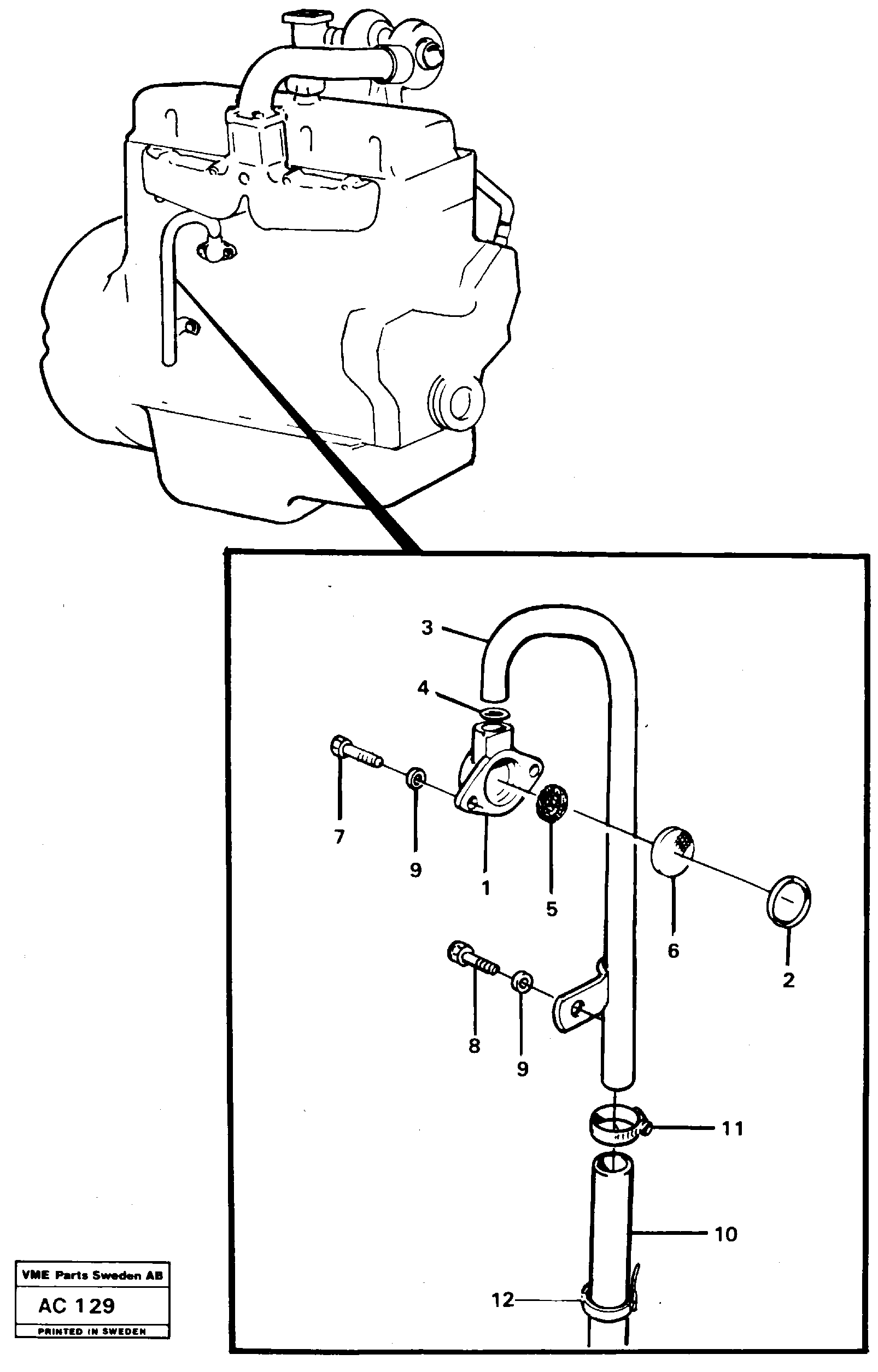 Схема запчастей Volvo L70 - 26555 Crankcase ventilation L70 L70 S/N 7401- / 60501- USA
