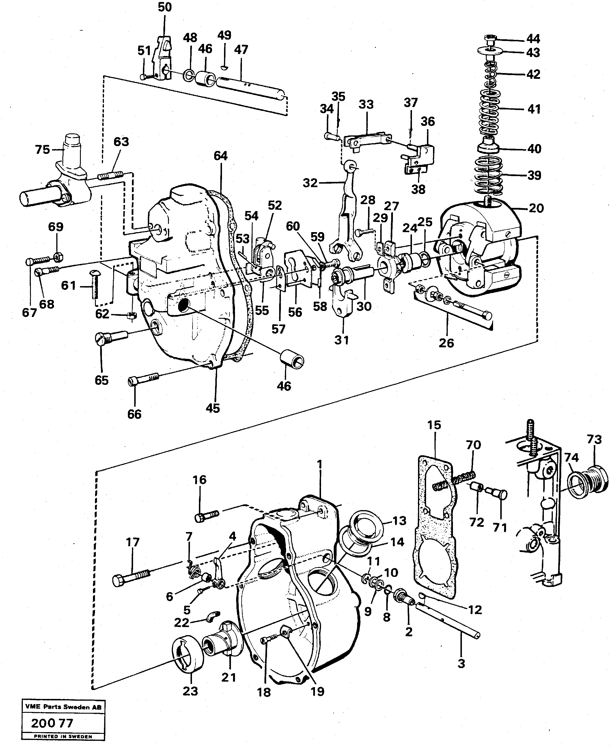 Схема запчастей Volvo L70 - 67988 Centrifugal governor Std(16320), 91259 (16323) L70 L70 S/N -7400/ -60500 USA