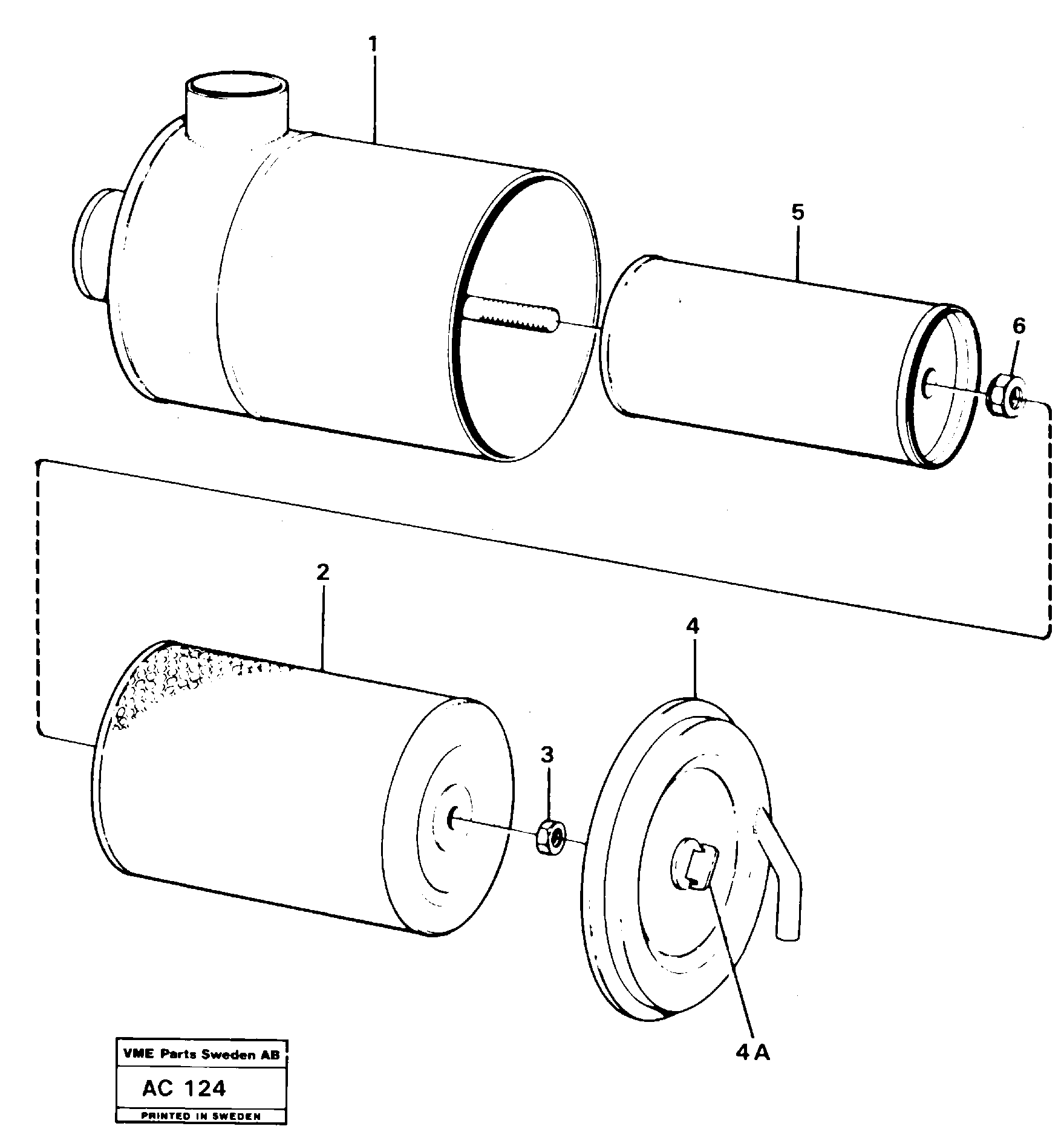 Схема запчастей Volvo L70 - 5023 Фильтр воздушный L70 L70 S/N 7401- / 60501- USA