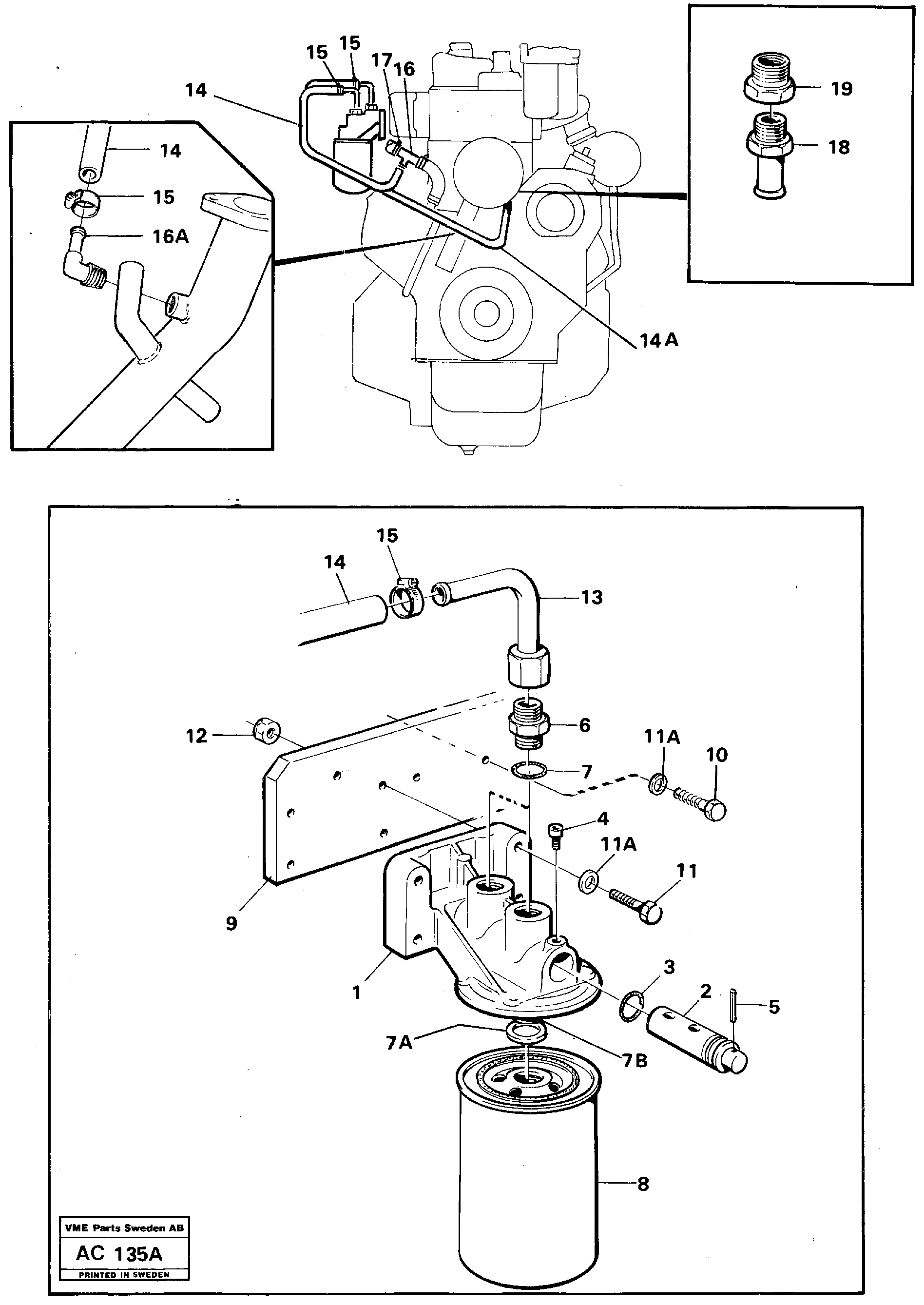 Схема запчастей Volvo L70 - 26556 Coolant filter L70 L70 S/N 7401- / 60501- USA