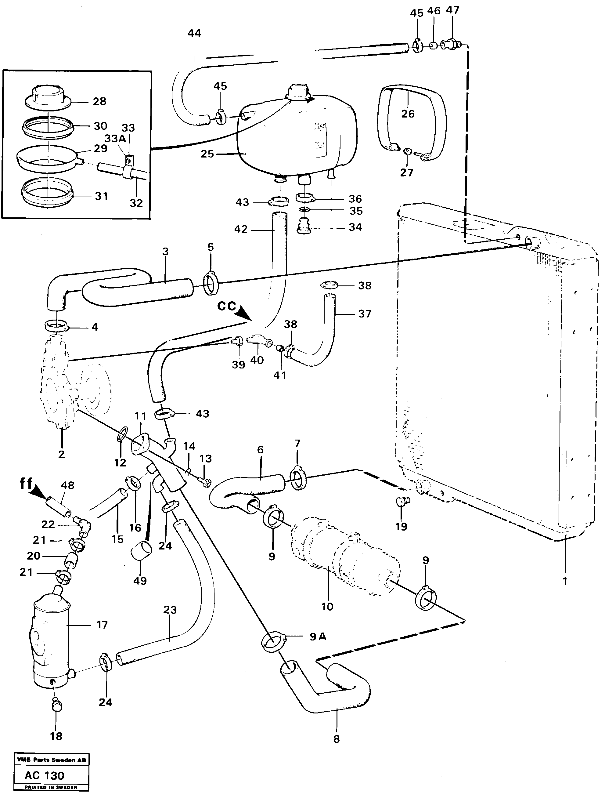 Схема запчастей Volvo L70 - 77691 Система охлаждения L70 L70 S/N 7401- / 60501- USA