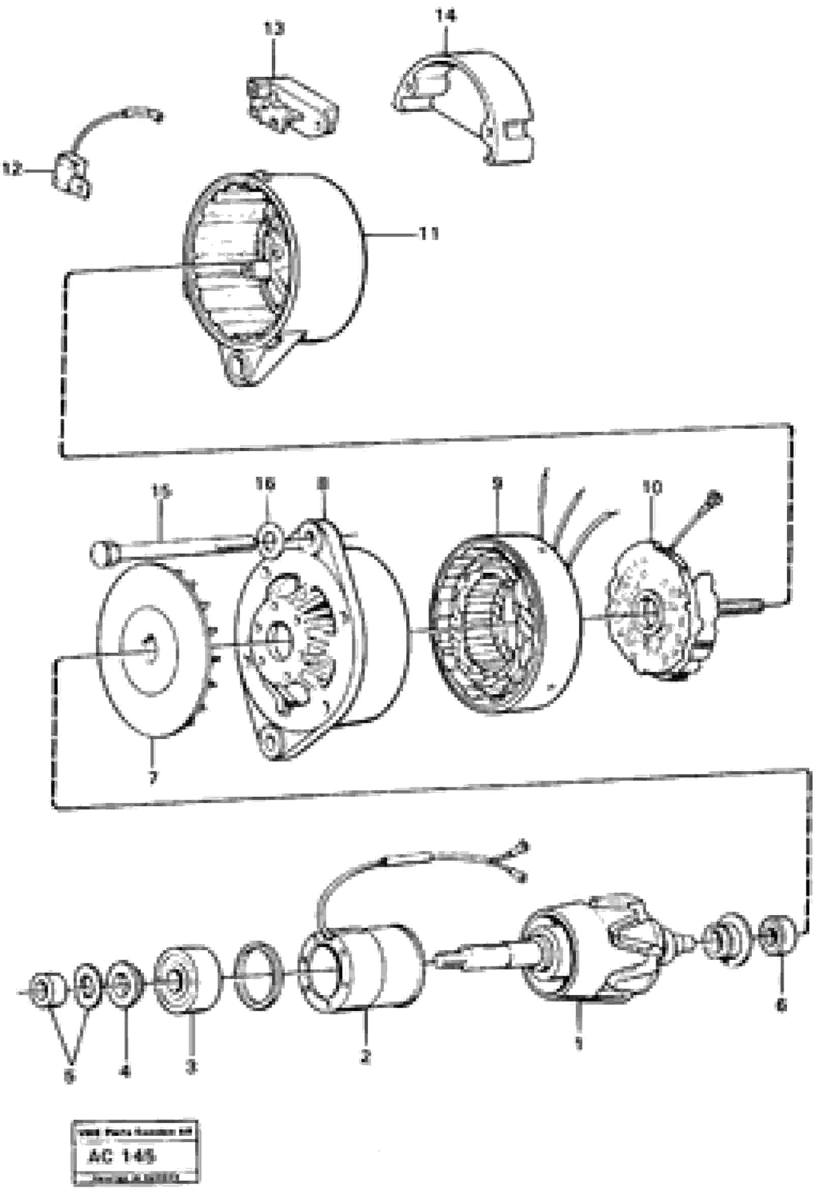 Схема запчастей Volvo L70 - 5034 Alternator L70 L70 S/N 7401- / 60501- USA