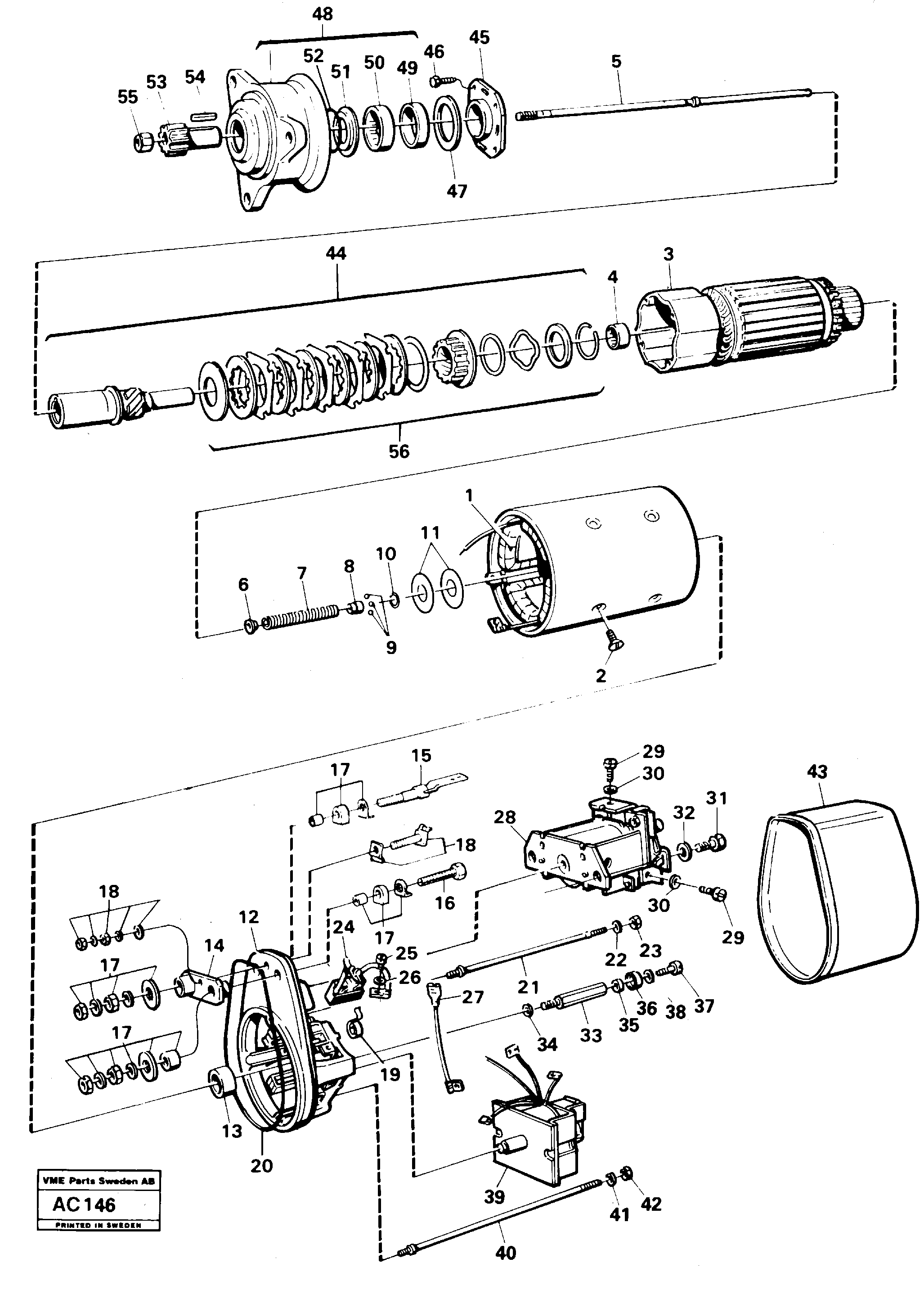 Схема запчастей Volvo L70 - 26461 Starter motor L70 L70 S/N 7401- / 60501- USA