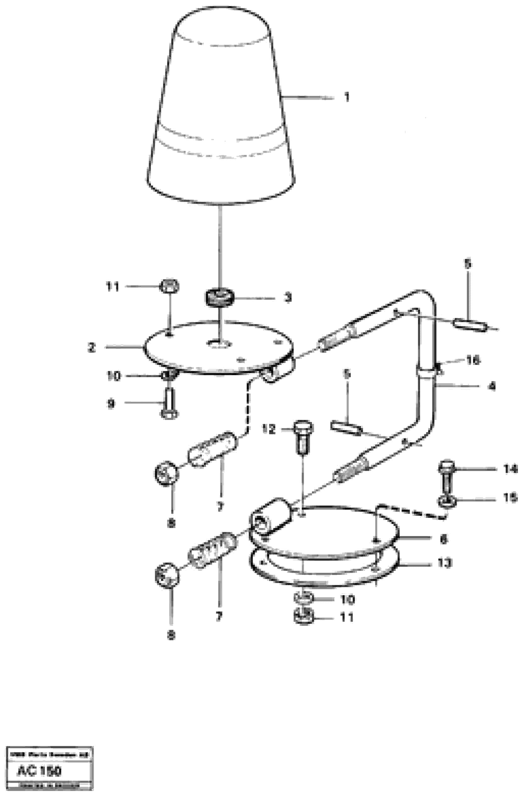 Схема запчастей Volvo L70 - 22867 Rotating beacon L70 L70 S/N 7401- / 60501- USA