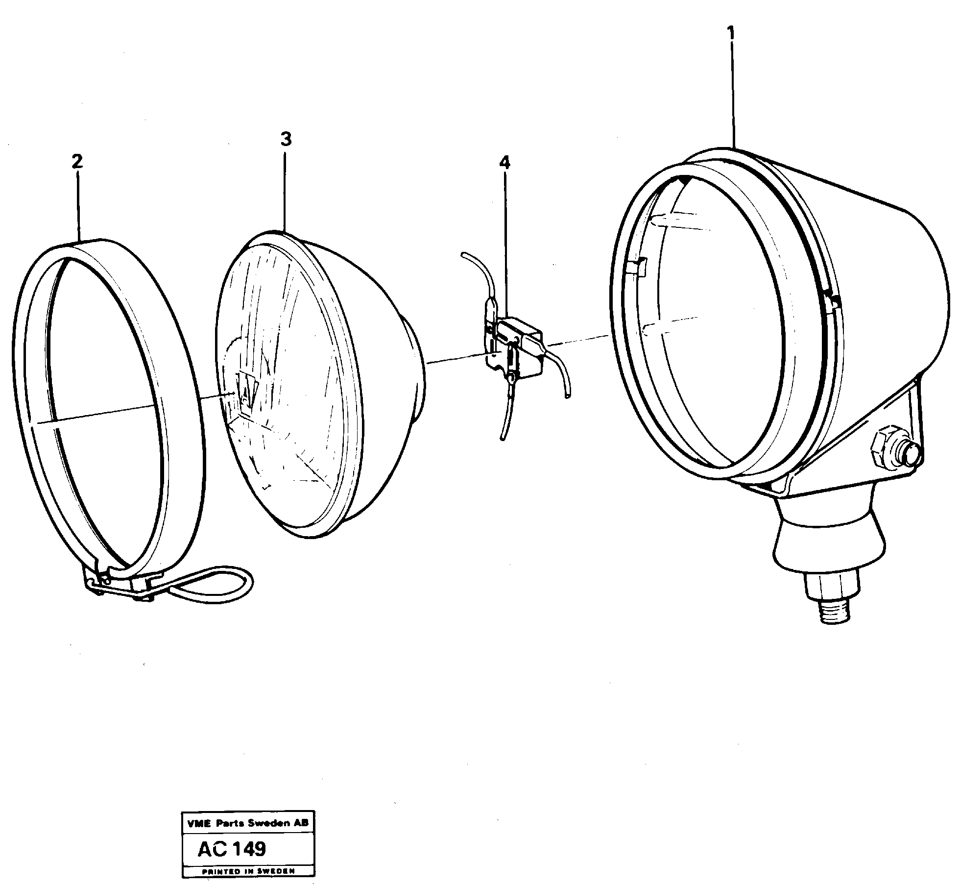 Схема запчастей Volvo L70 - 5038 Headlamp L70 L70 S/N 7401- / 60501- USA