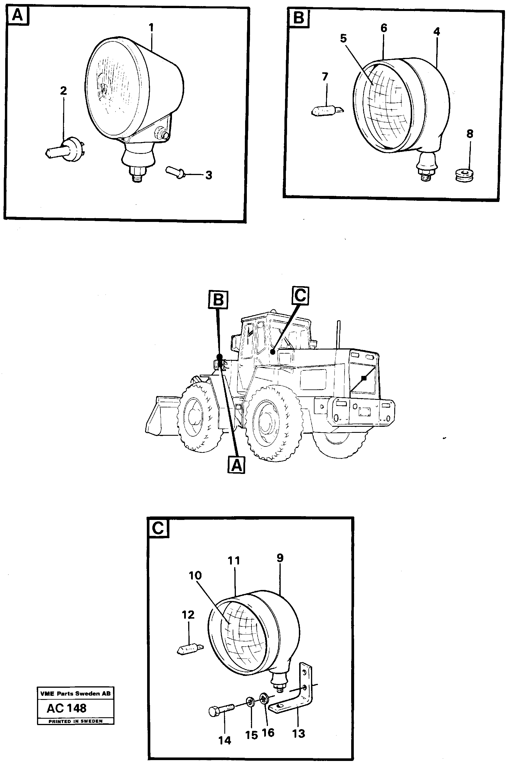 Схема запчастей Volvo L70 - 57111 Lighting L70 L70 S/N 7401- / 60501- USA
