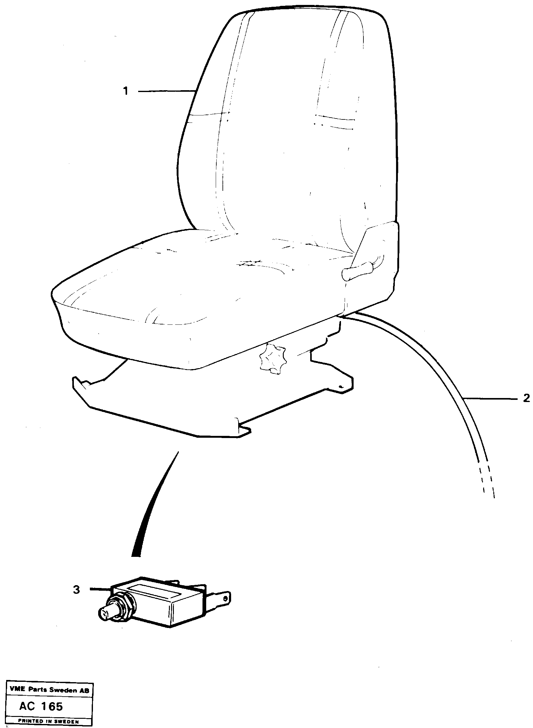 Схема запчастей Volvo L70 - 12003 Signal for parking brake L70 L70 S/N 7401- / 60501- USA