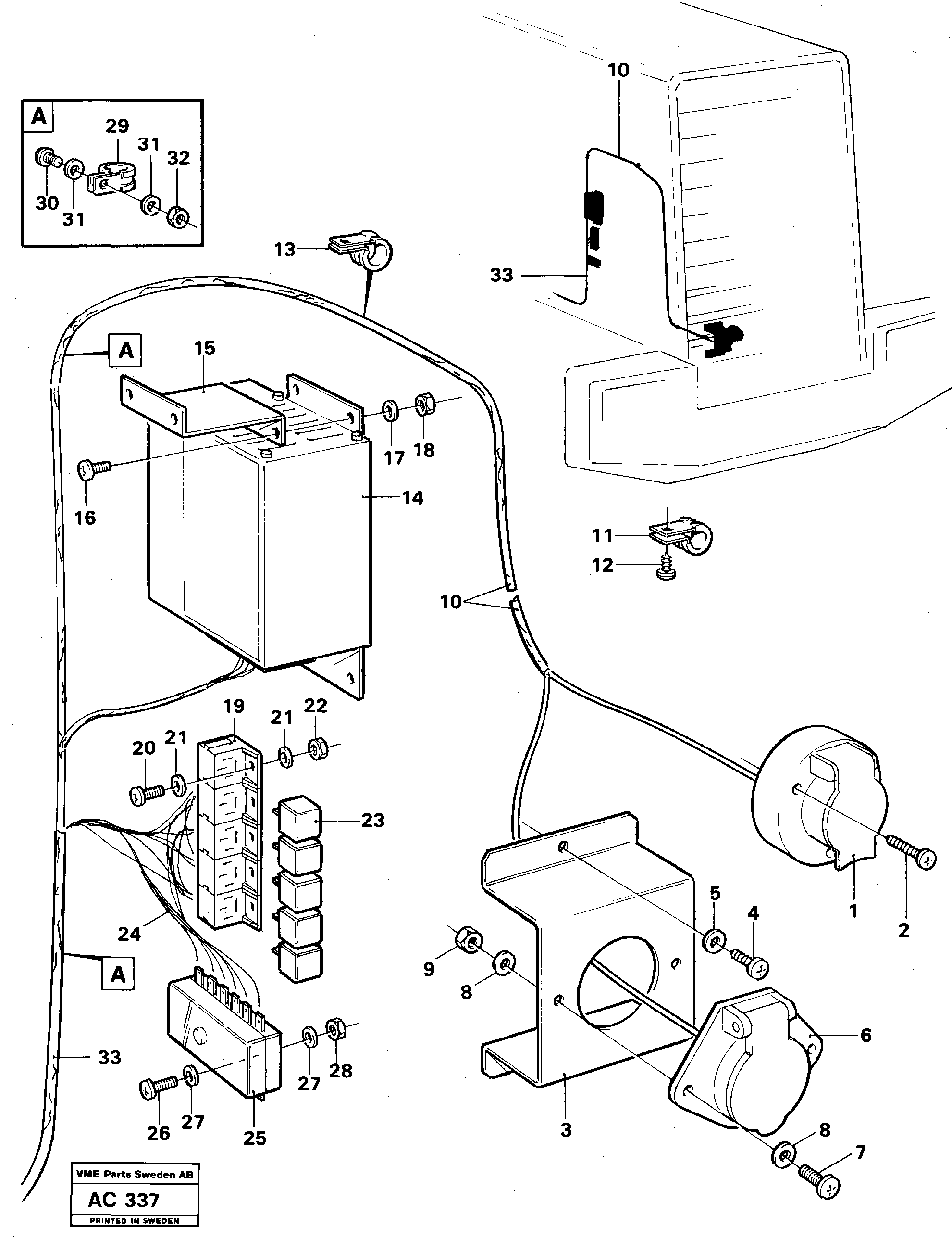 Схема запчастей Volvo L70 - 21376 Electrical system Trailer brake control L70 L70 S/N 7401- / 60501- USA